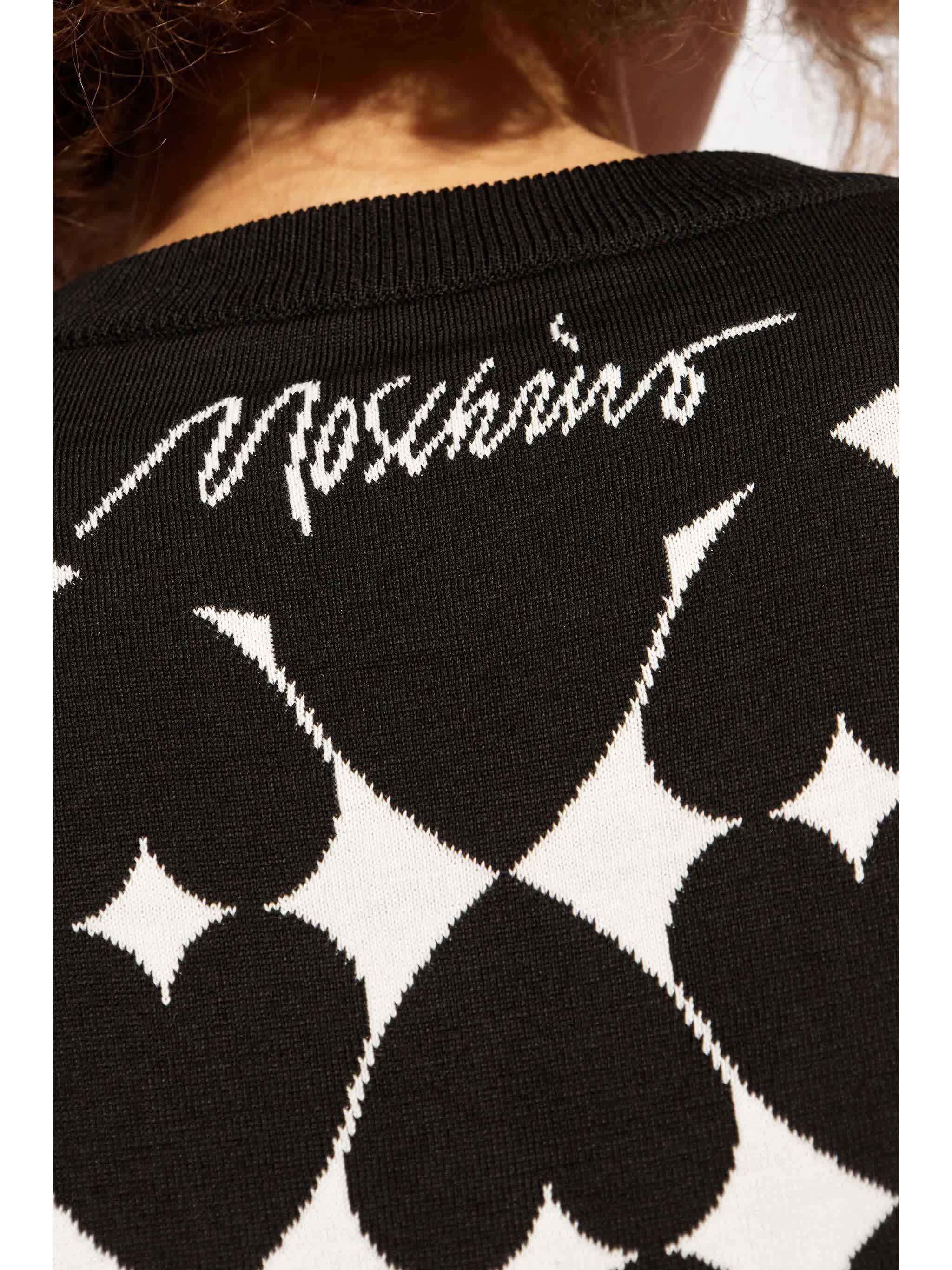 Moschino Sweater With Embroidered Pattern In Black