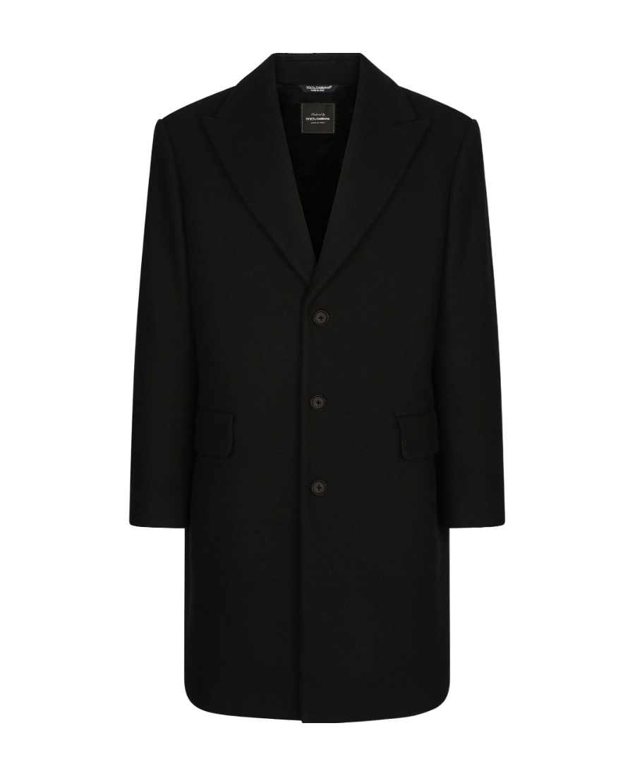 Dolce & Gabbana Single-breasted Wool Coat In Black