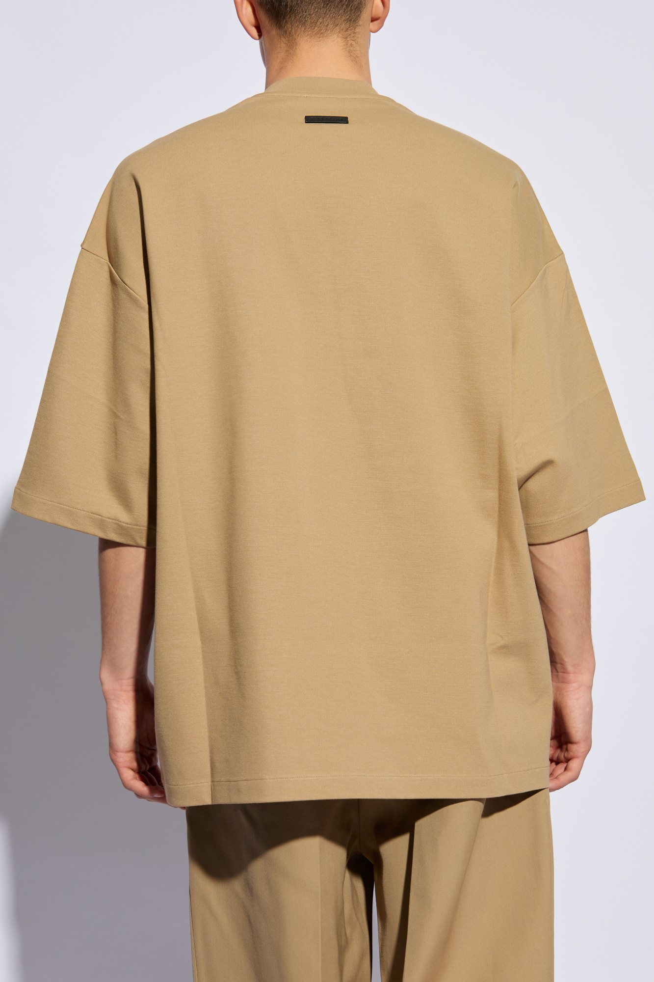 Fear Of God V-neck Drop-shoulder T-shirt In Nude