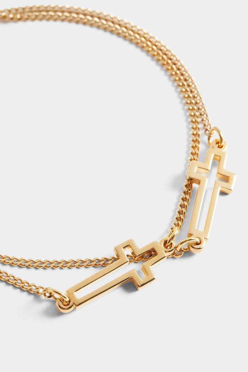 Dsquared2 Cross-charm Bracelet In Yellow