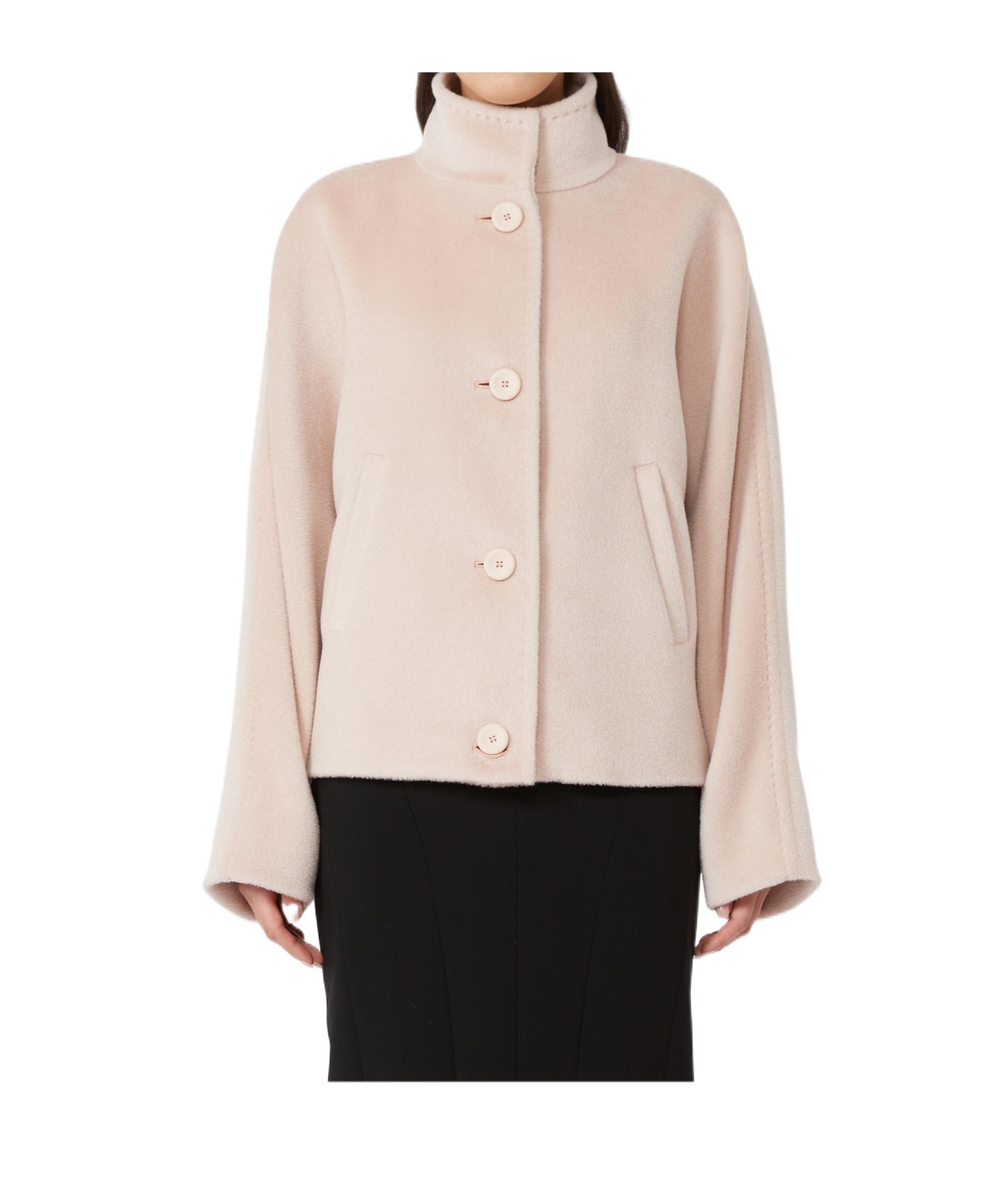 Max Mara Long-sleeved Coat In Pink