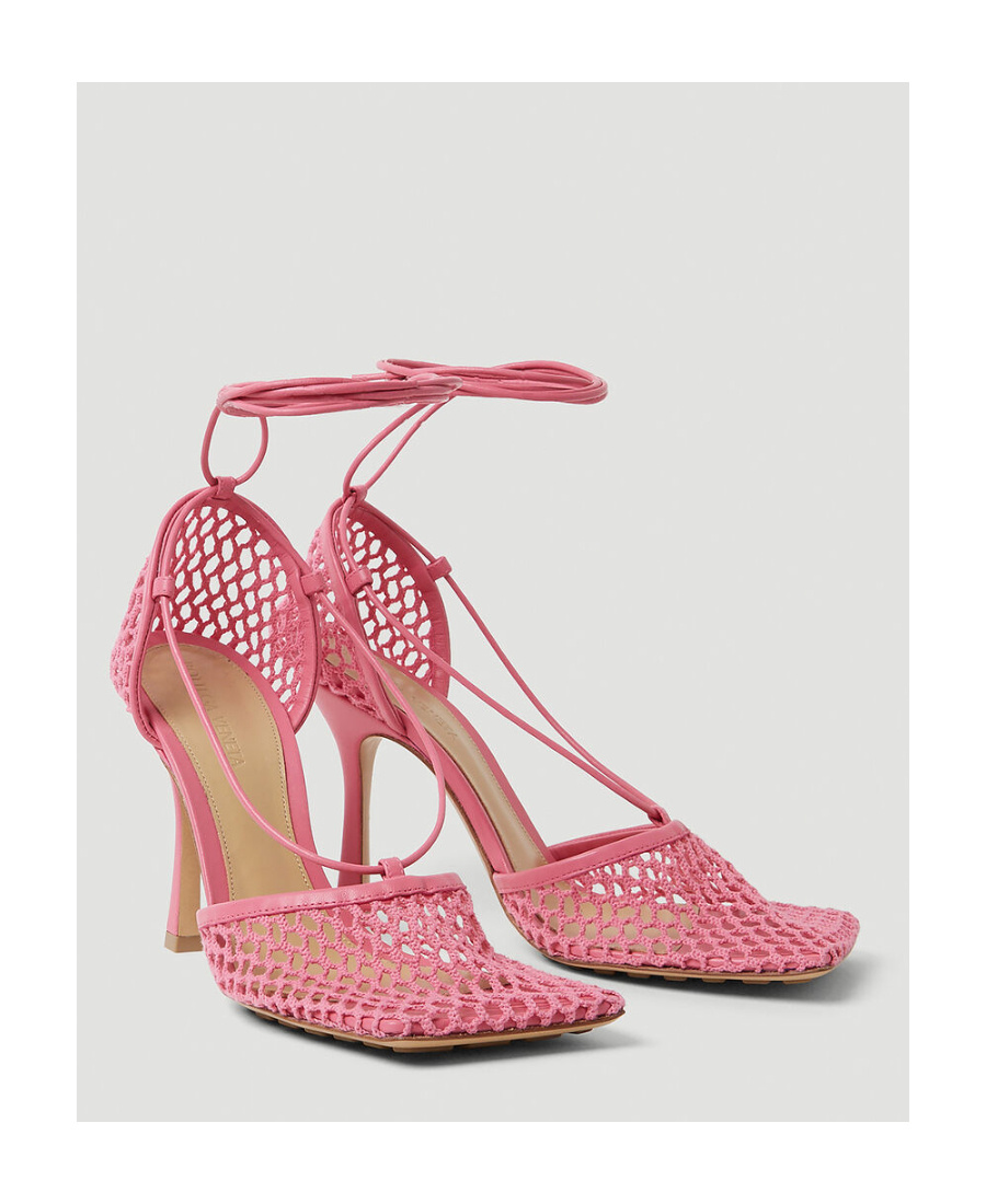 Bottega Veneta Stretch Lace Sandals In Pink