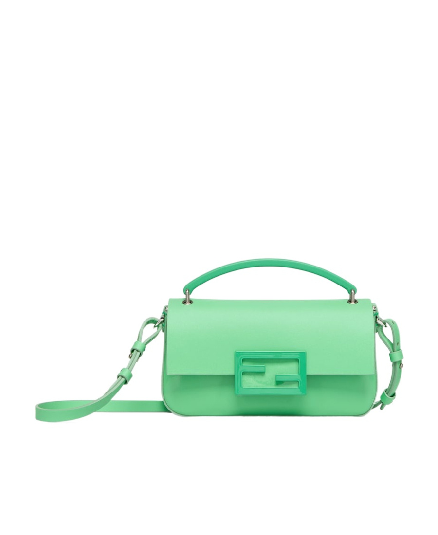 Shop Fendi Green Patent Leather Pouch