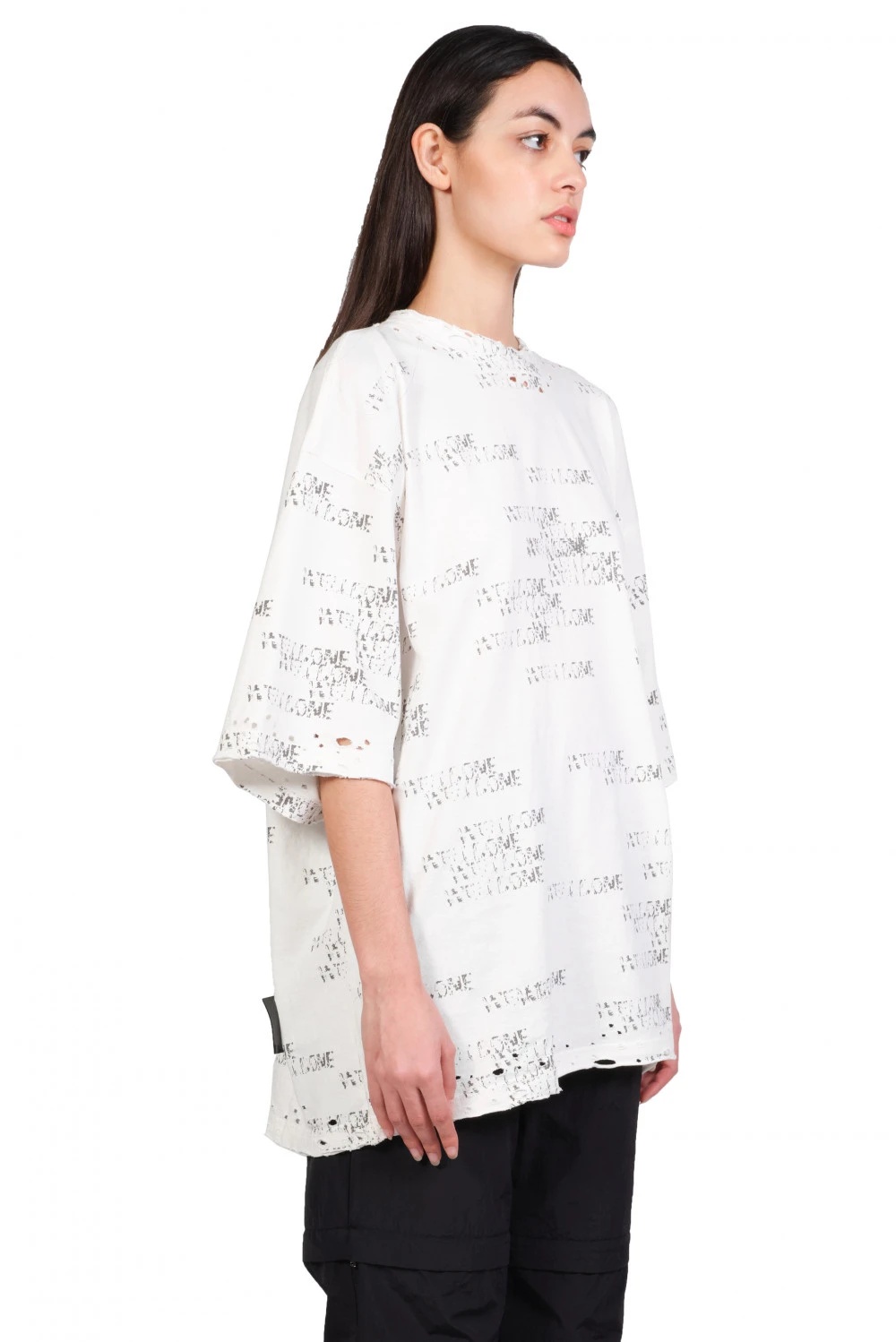 We11 Done Round-necked T-shirt In White