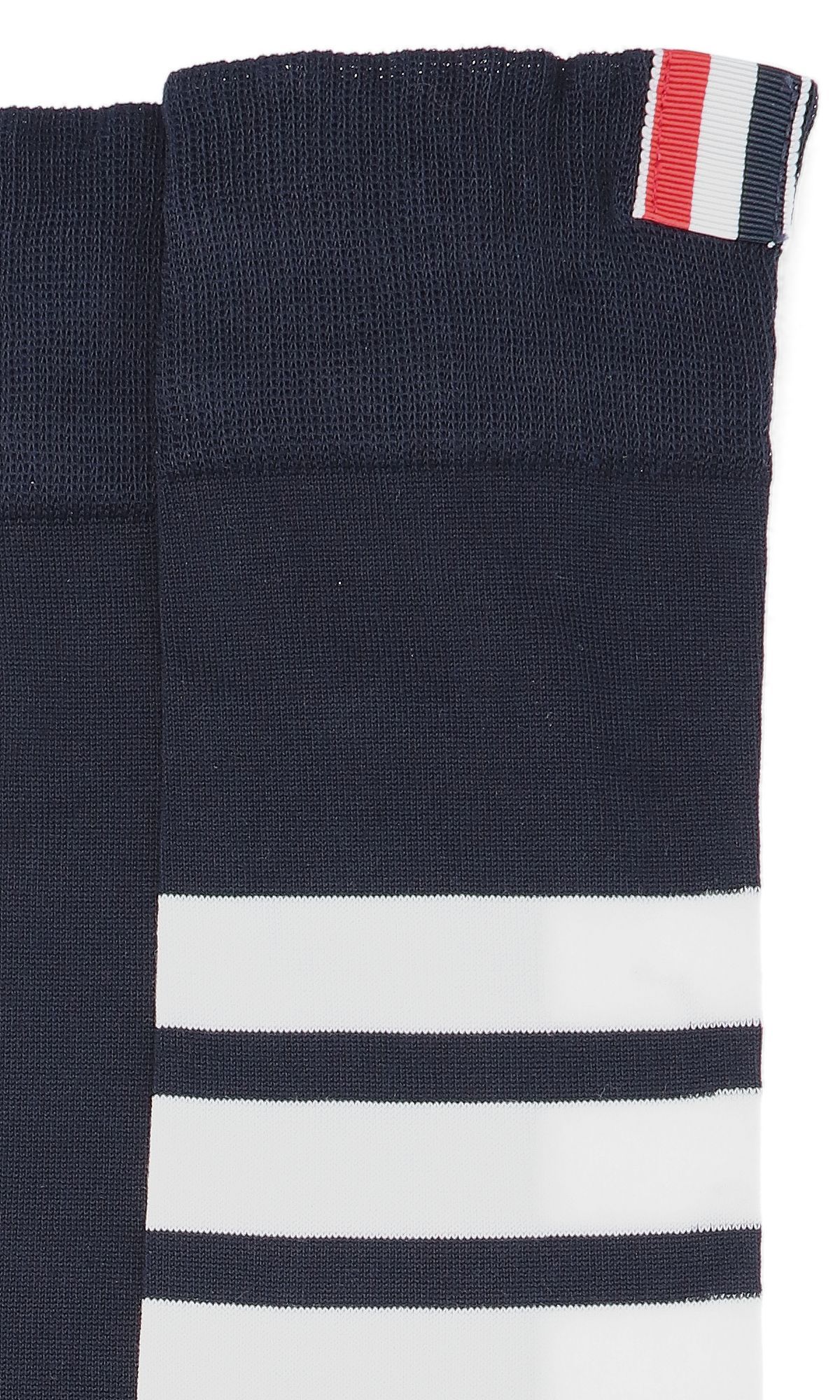 Thom Browne Ladies Navy 4-bar Stripe Socks In Black