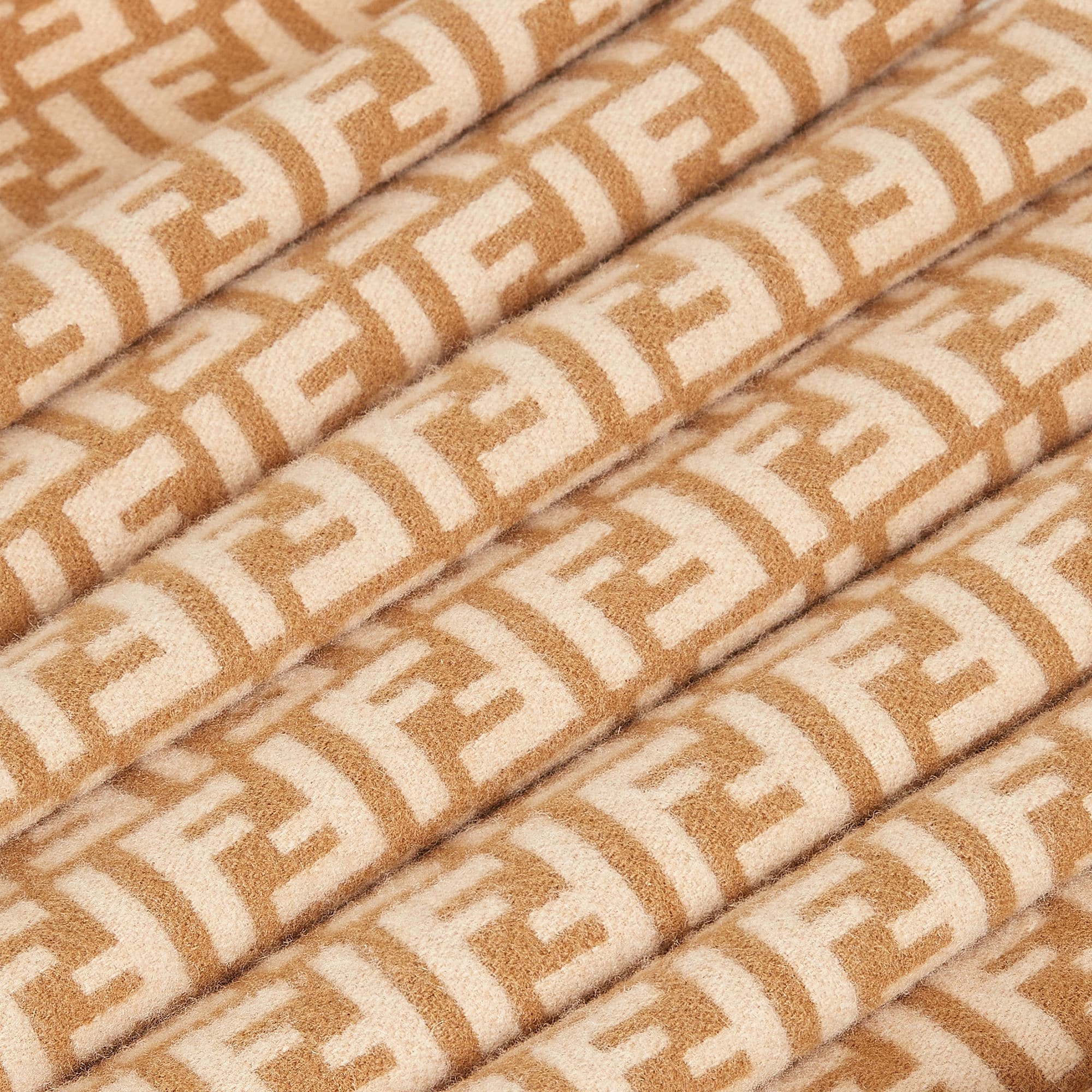 Fendi Camel Wool And Cashmere Scarf In Gold