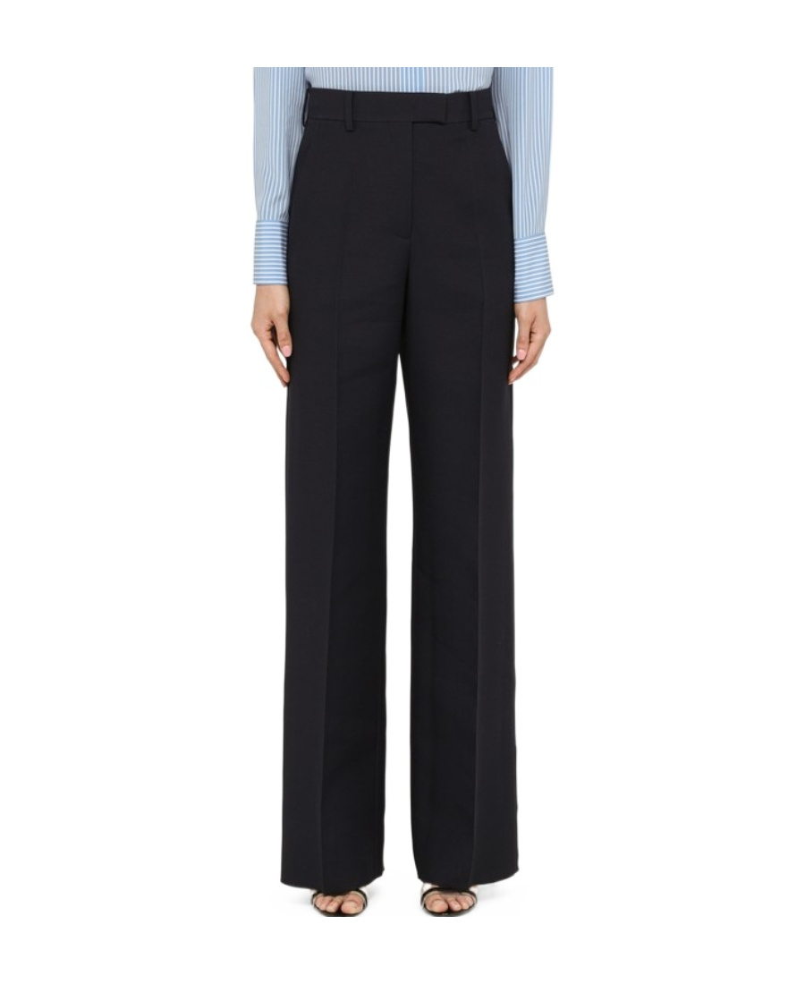 Valentino Crepe Couture Tailored Trousers In Black