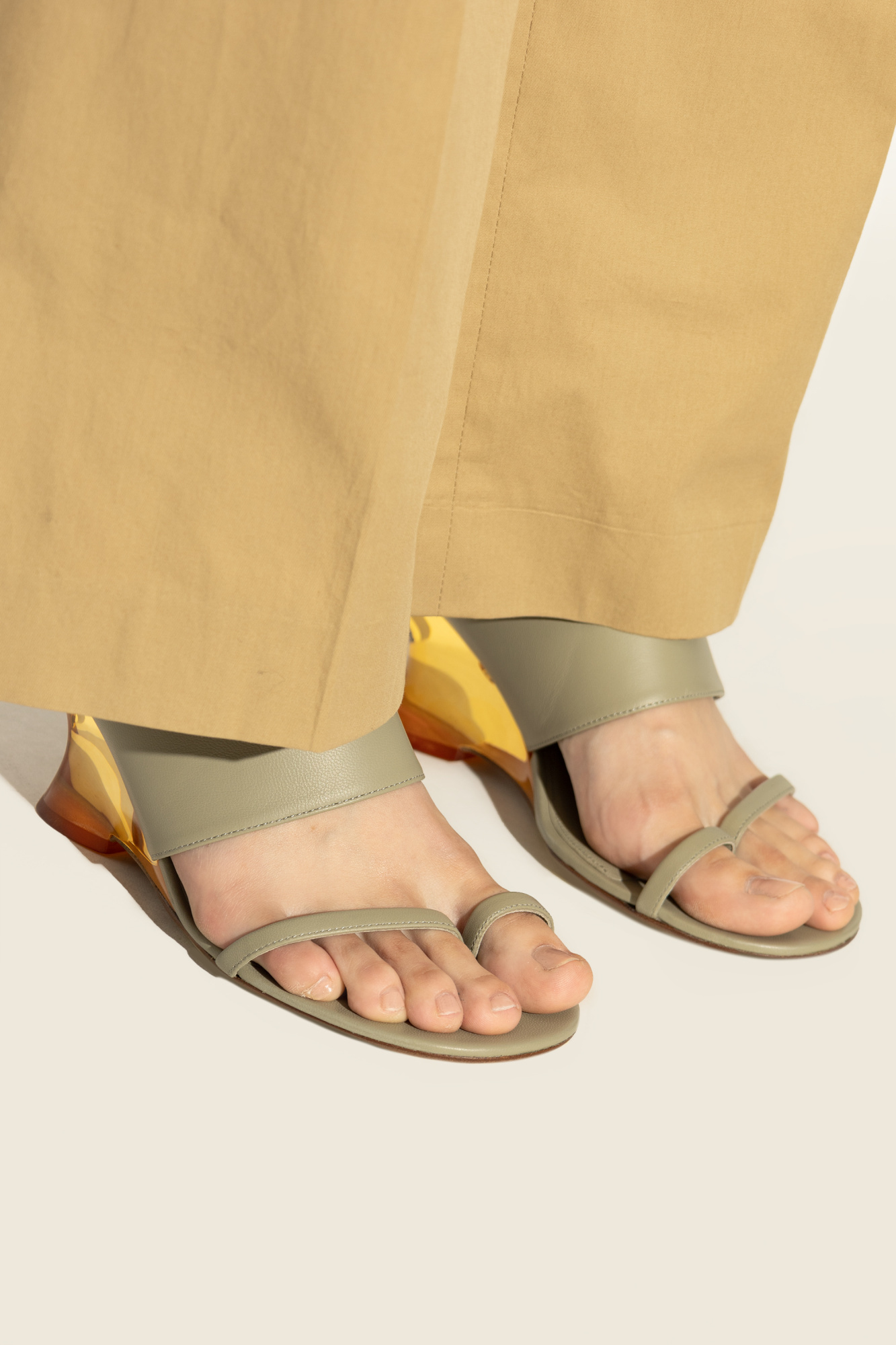 DRIES VAN NOTEN ROUND TOE WEDGE SANDALS 