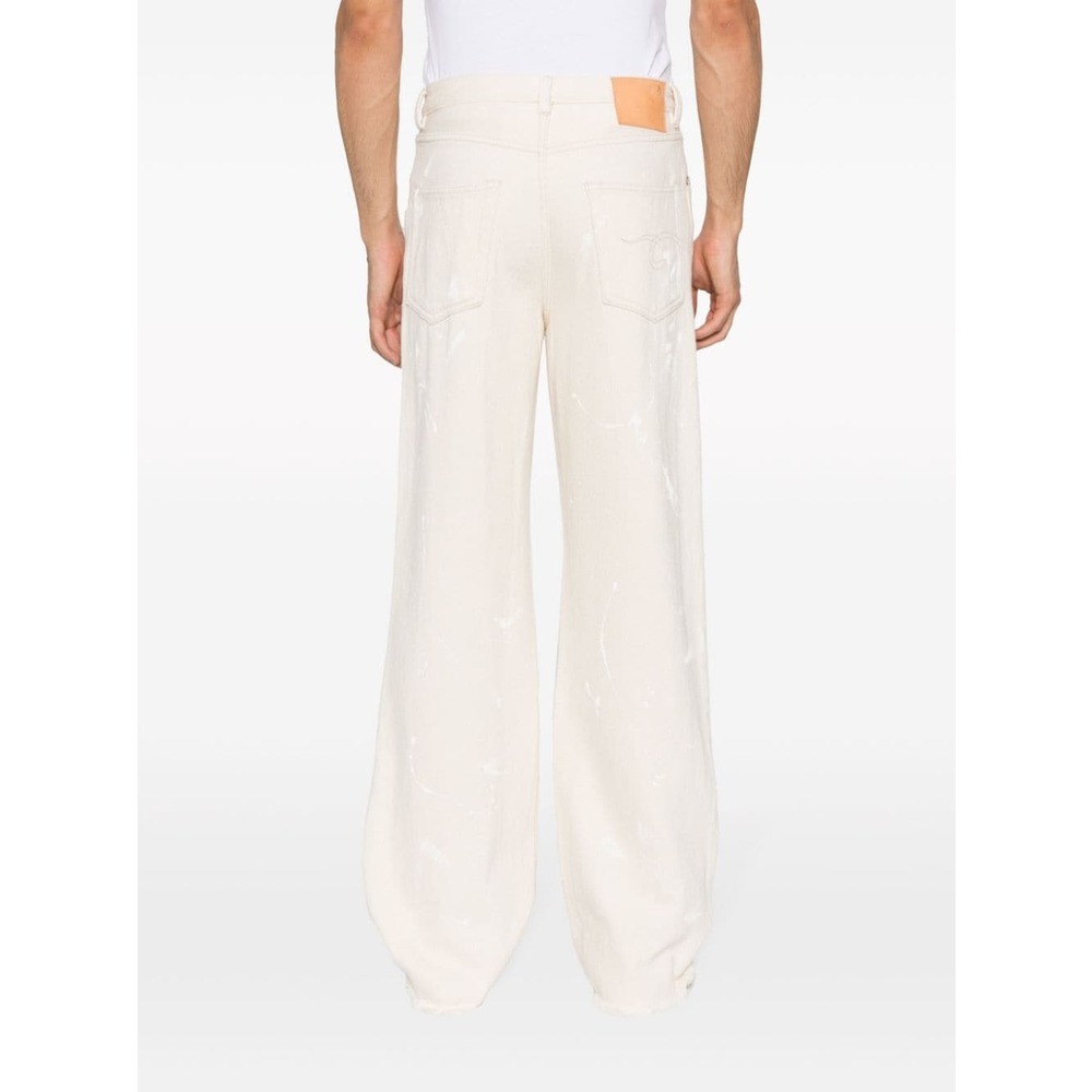 Shop R13 Logo Logo Denim Trousers In White