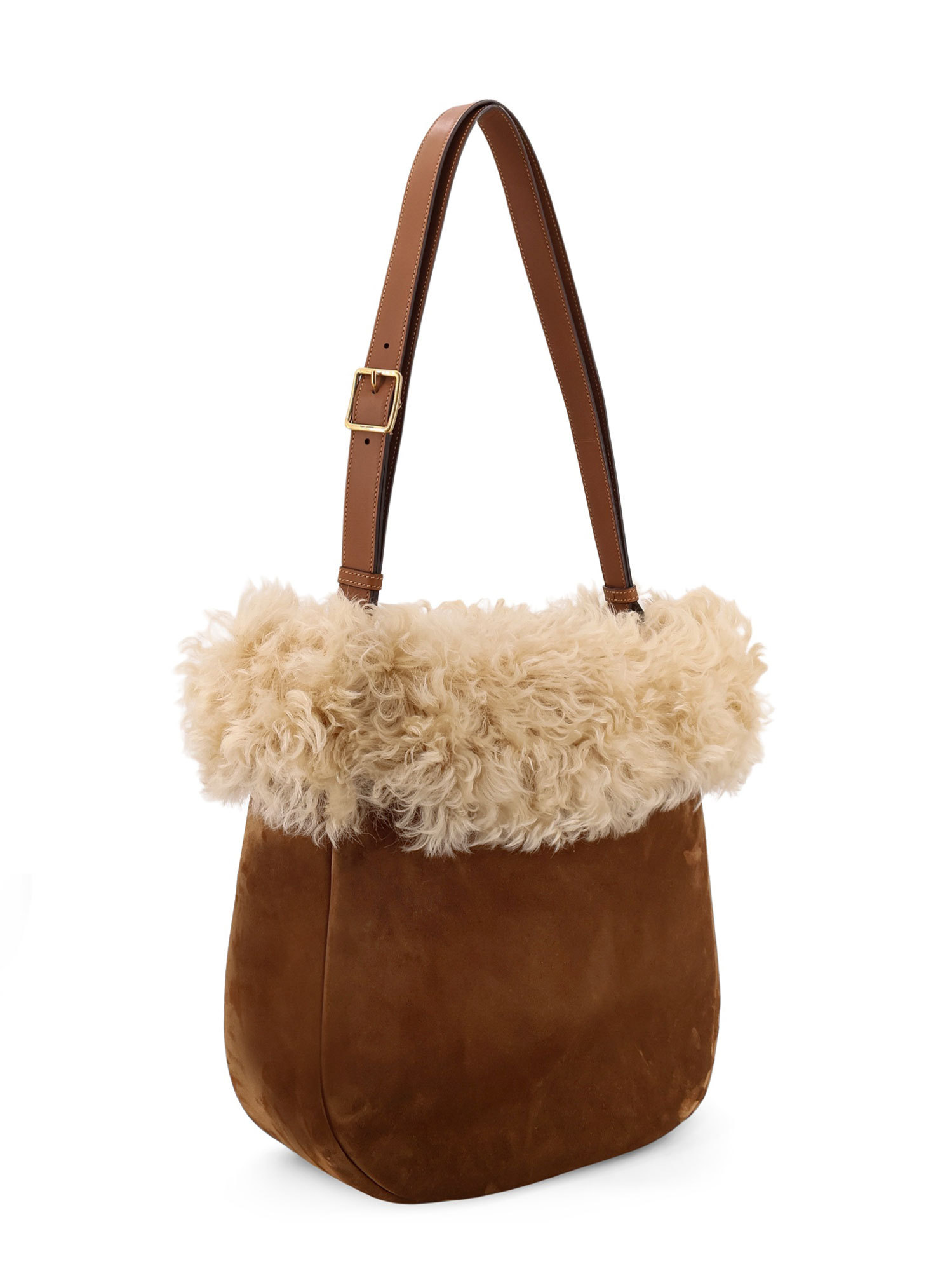 Saint Laurent Adjustable Shoulder Strap Shoulder Bag In Brown