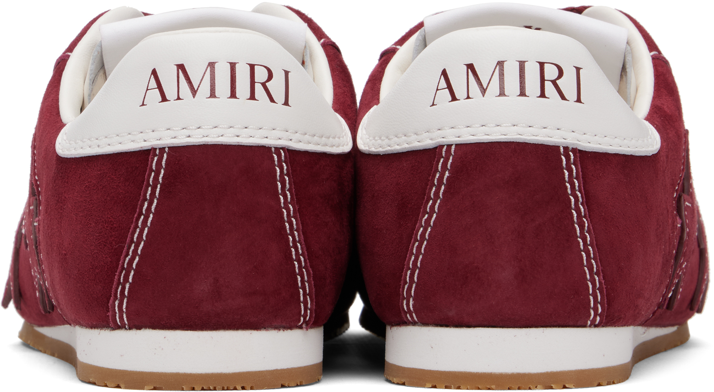 Amiri Pacific Flat Suede Sneakers In Burgundy