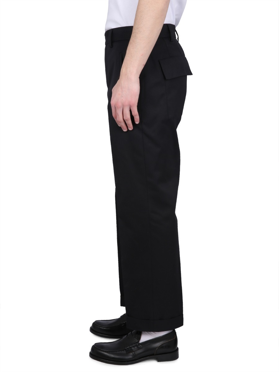 Pt Torino Pressed-crease Straight-leg Trousers In Black