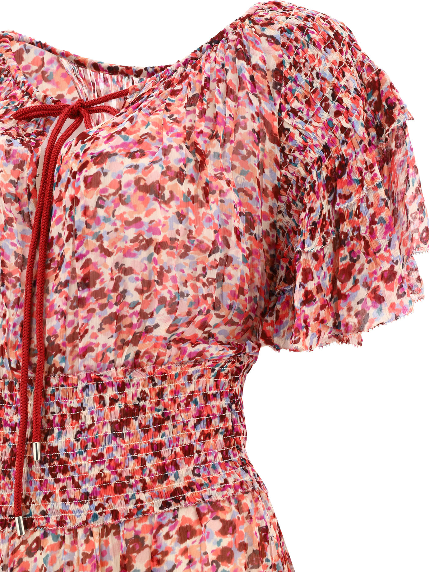 Shop Isabel Marant Étoile Florise Short Printed Dress In Pink