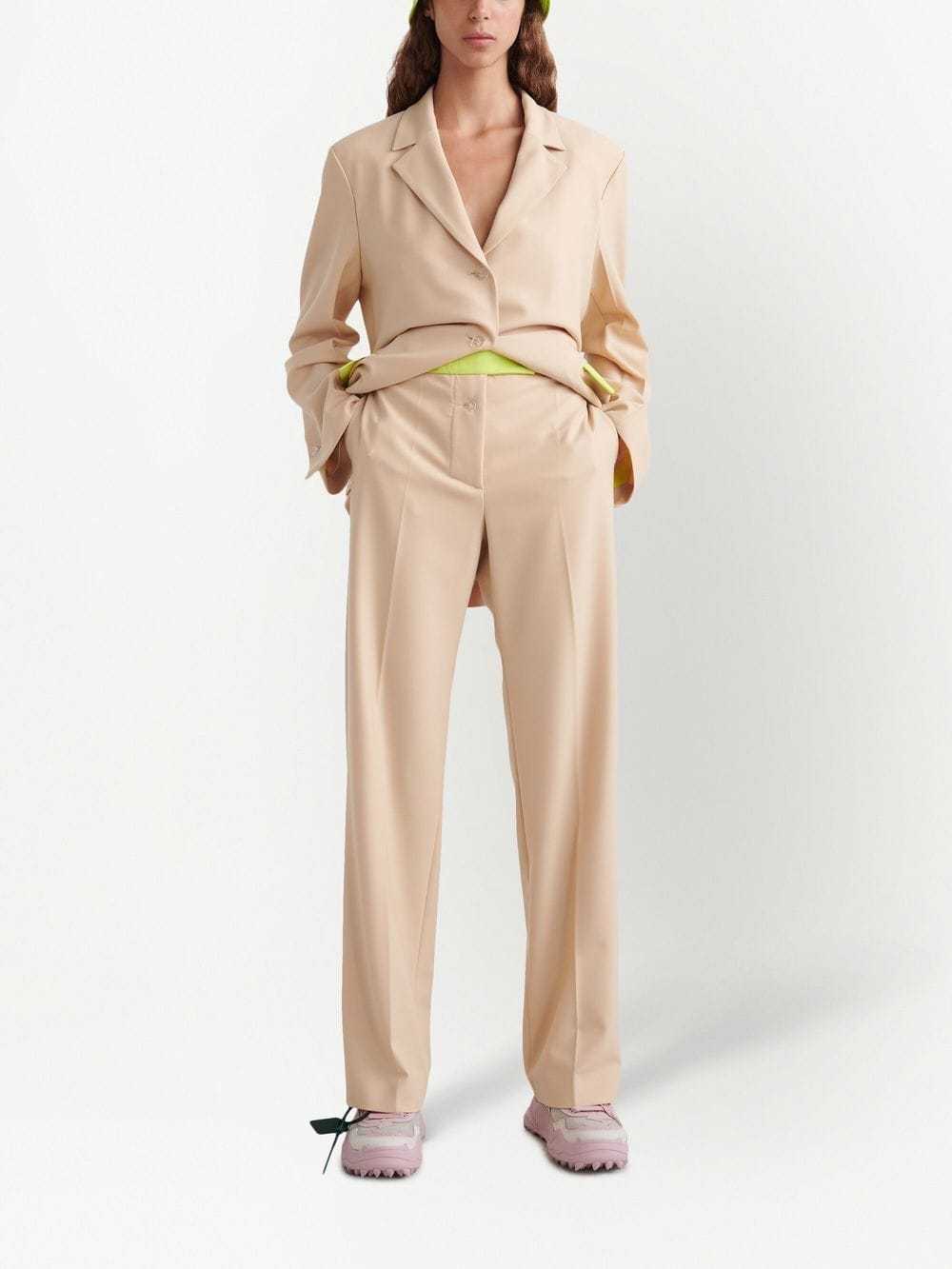 Off-white Active Straight-leg Tailored Trousers In Nude