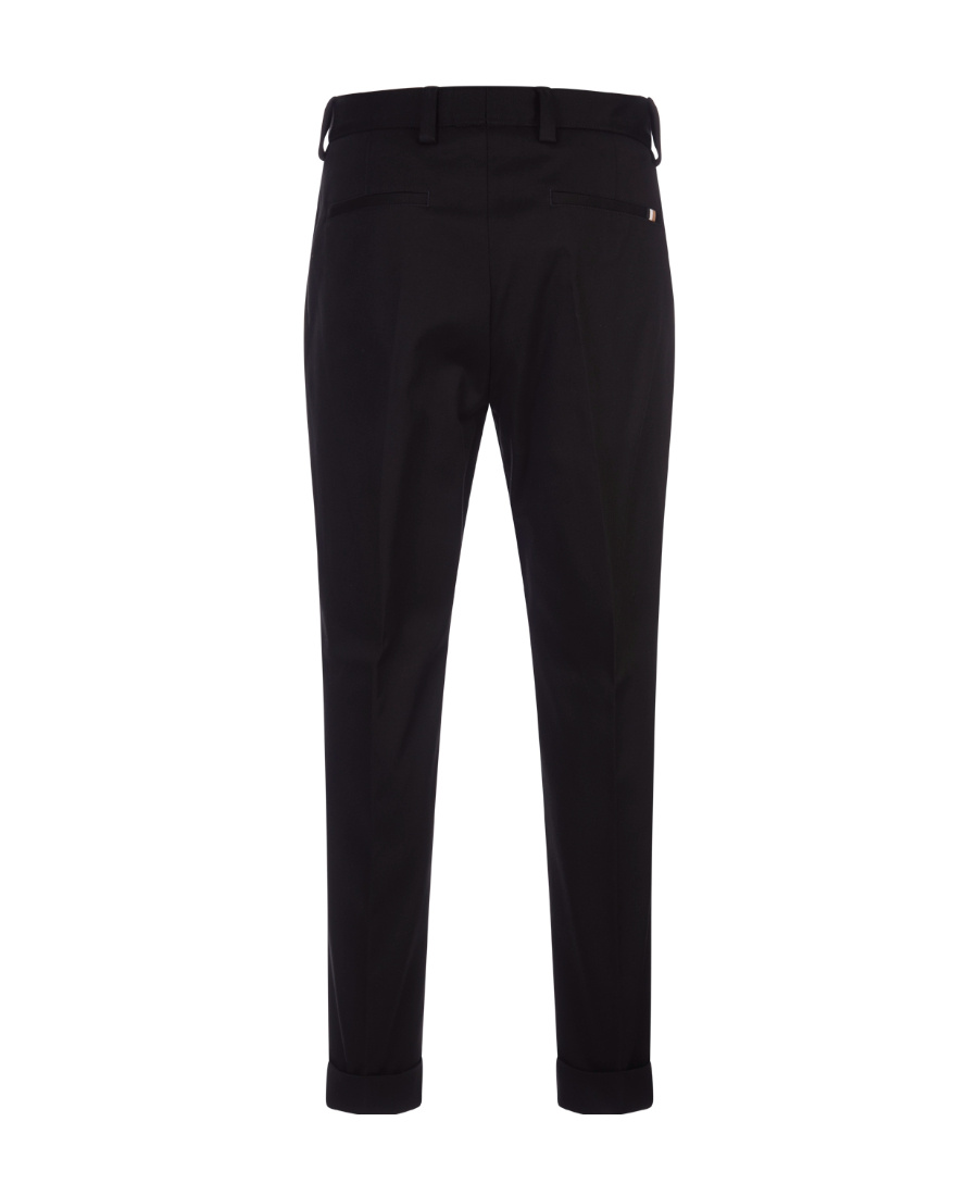 Shop Hugo Boss Pleat-detailing Straight-leg Trousers In Black