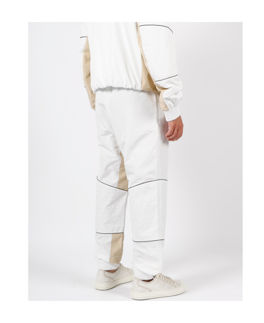 Fendi Contrasting-panel Detail Track Pants In White