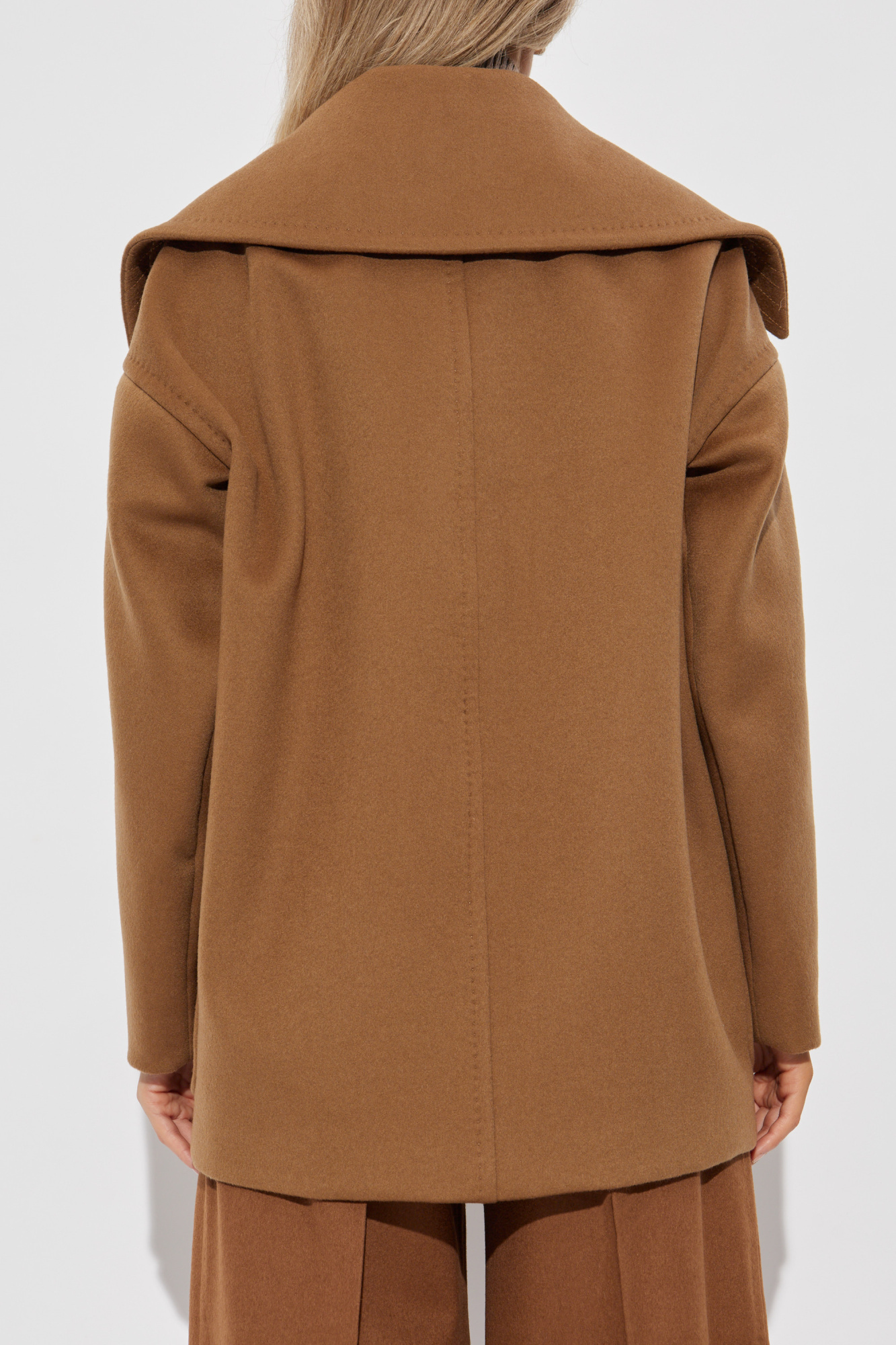 Max Mara Double-breasted Coat In Brown