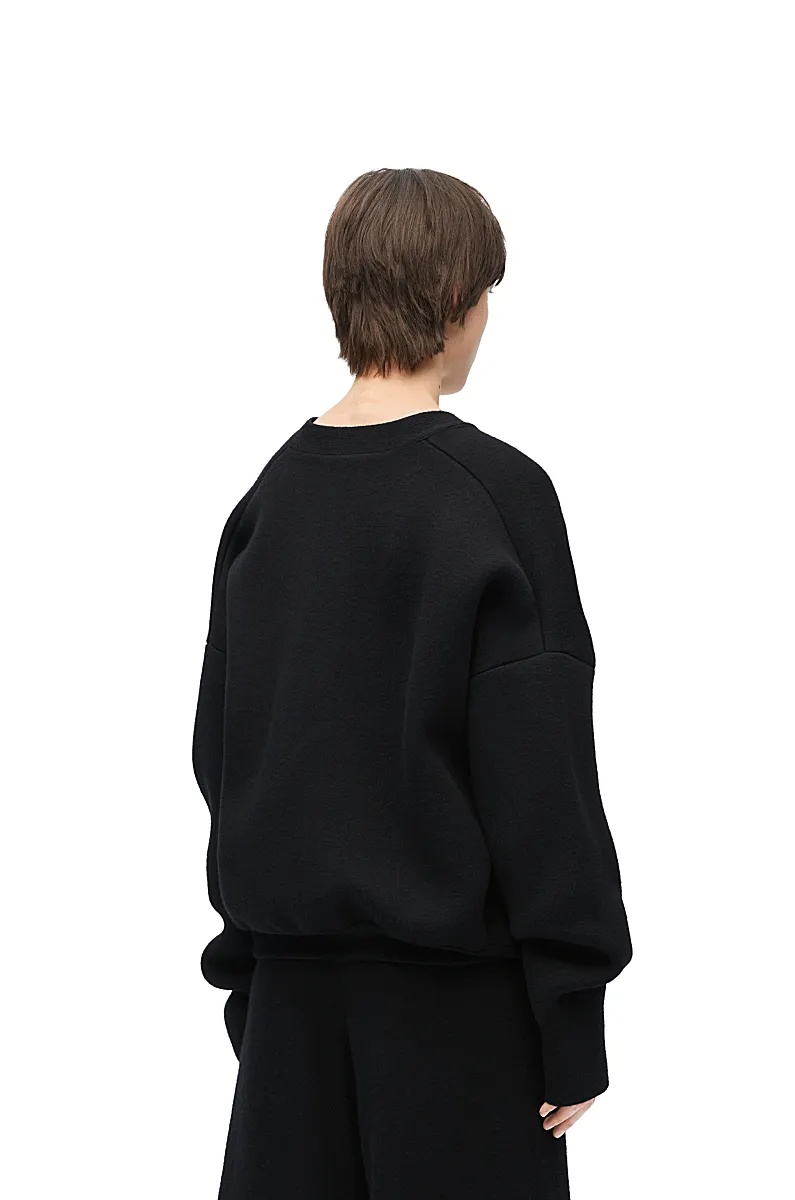 Loewe Wool V-neck Knitted Cardigan In Black