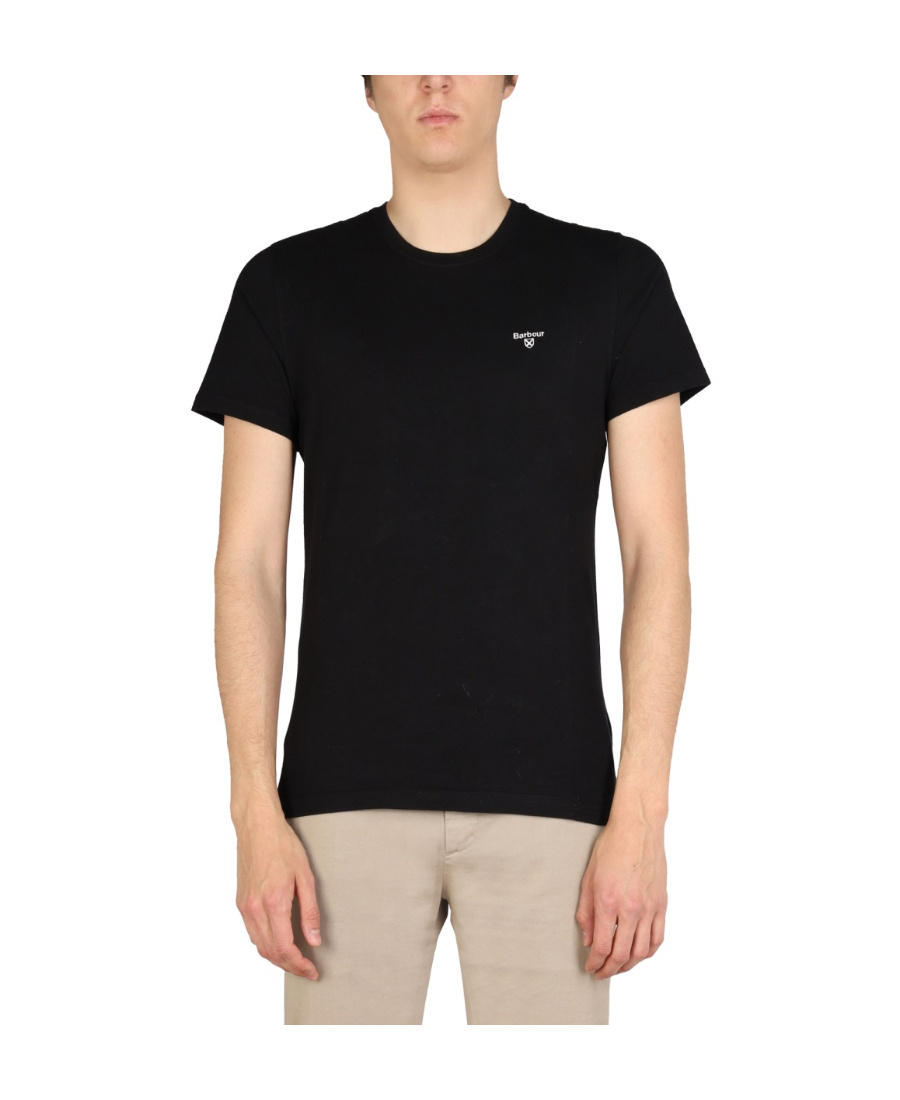 BARBOUR LOGO-EMBROIDERED COTTON T-SHIRT
