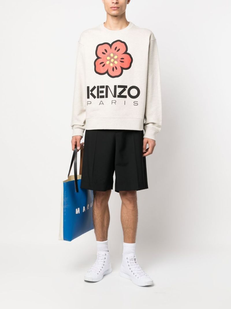 Kenzo Boke Flower Wool Sweater In White