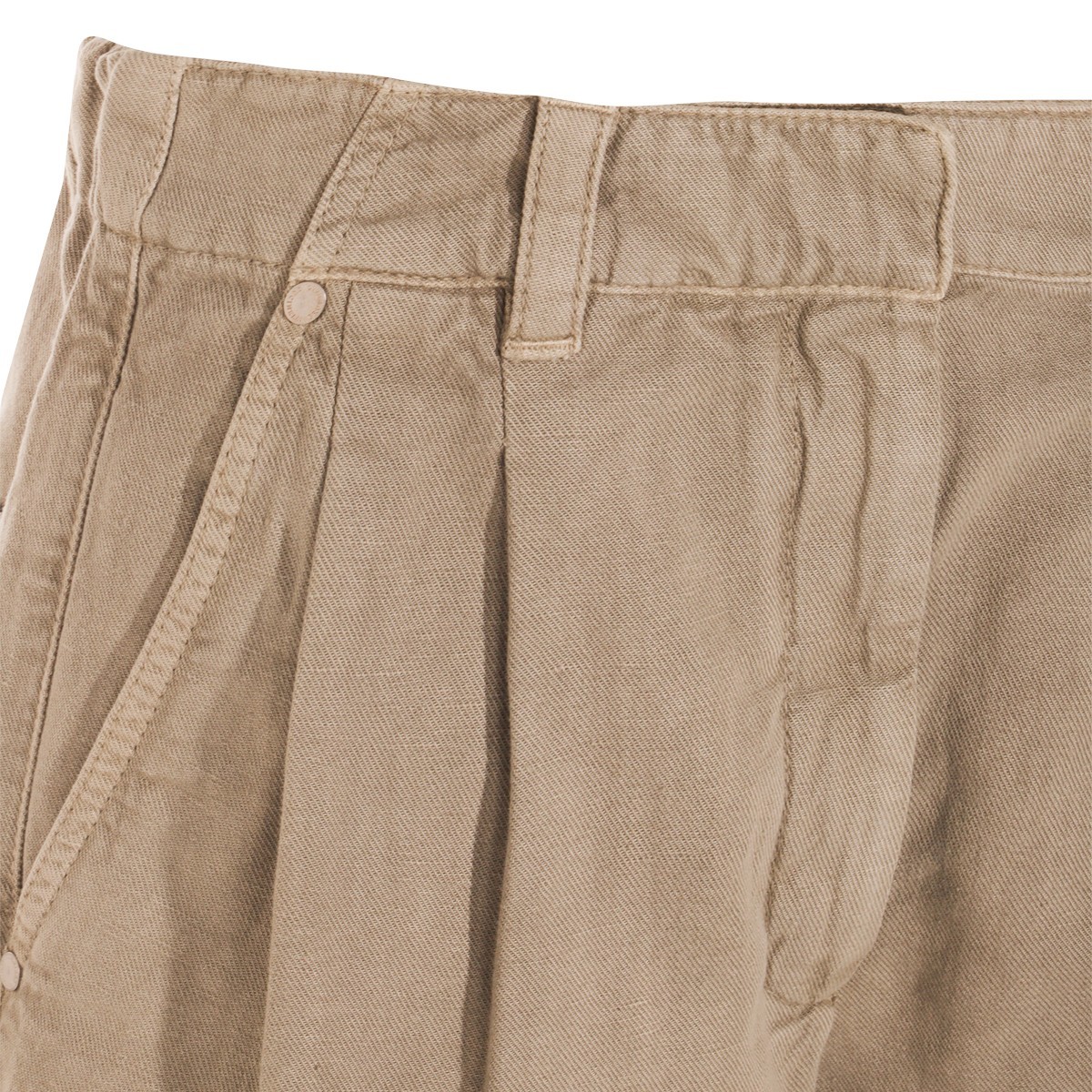 Shop Brunello Cucinelli Beige Cotton And Linen Blend Shorts