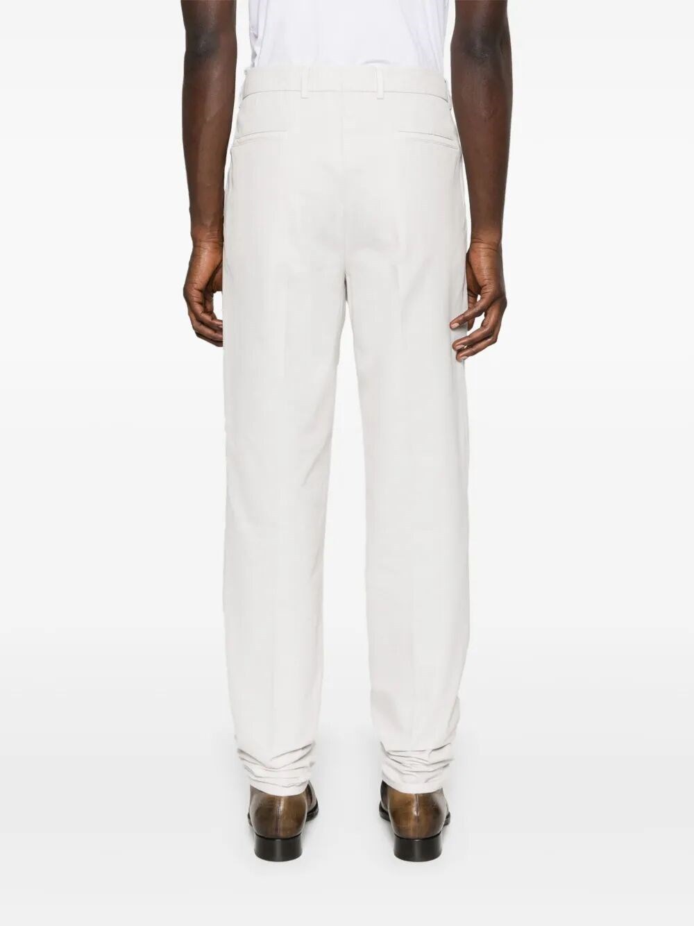 Brunello Cucinelli Tailored White Trousers With Classic Waistband In White