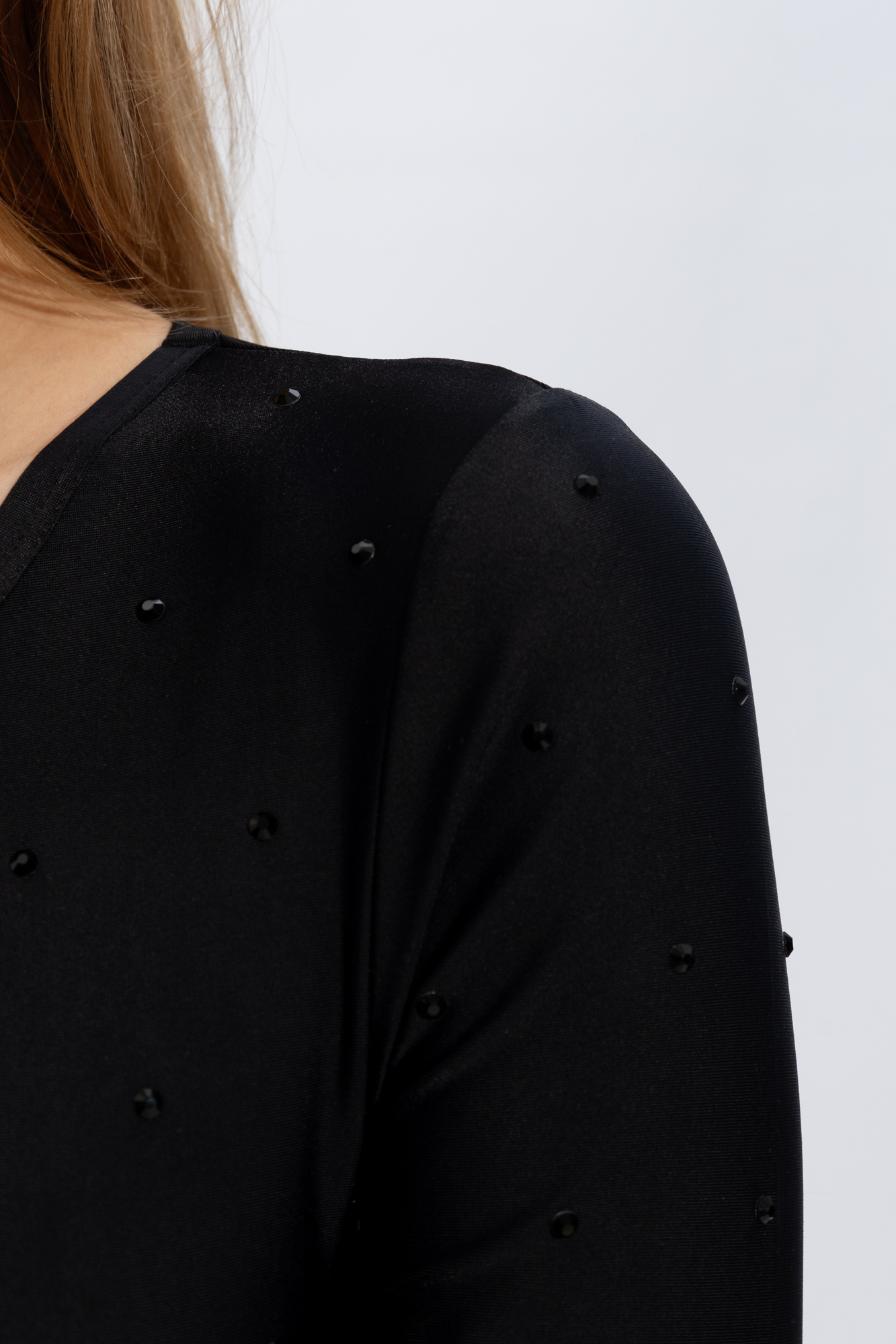 Versace Jeans Crystal-embellished Crop Top In Black