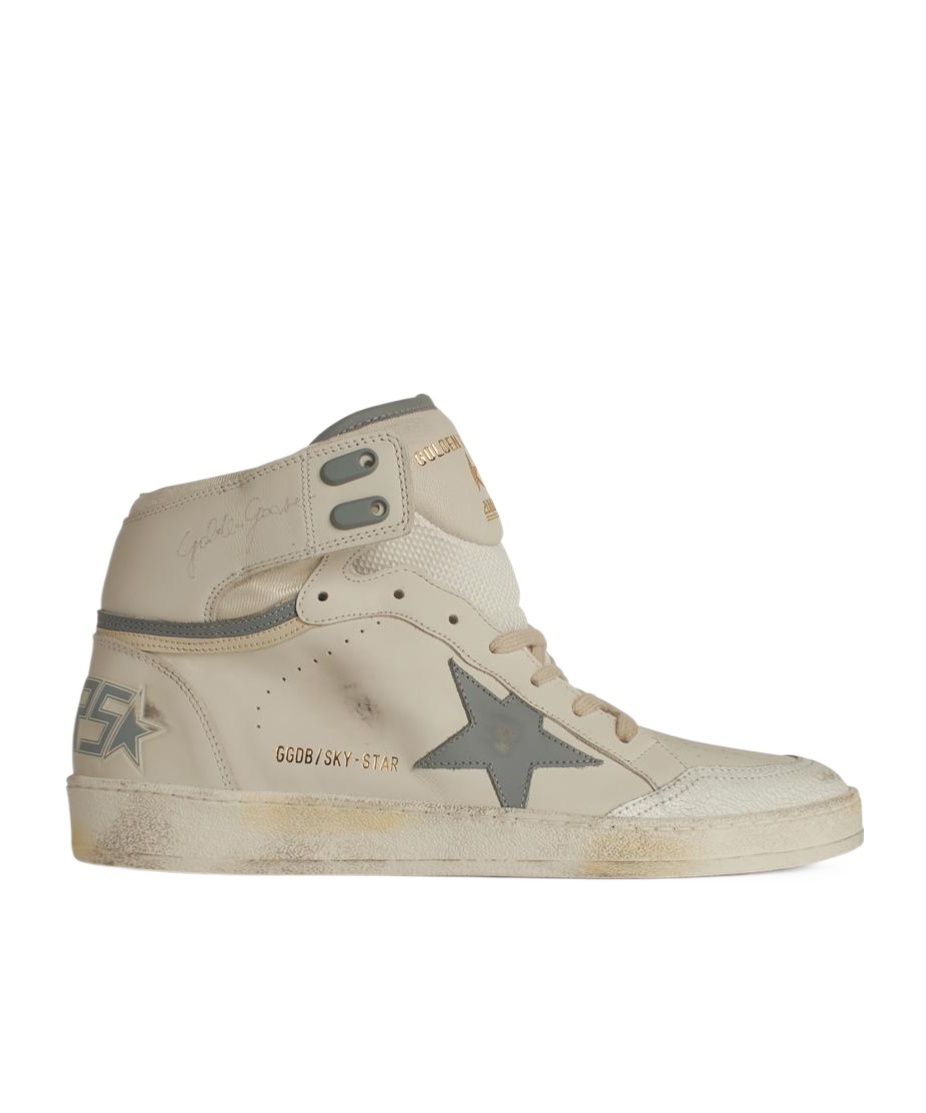 Golden Goose Sky Star White Leather Sneakers In Neutral