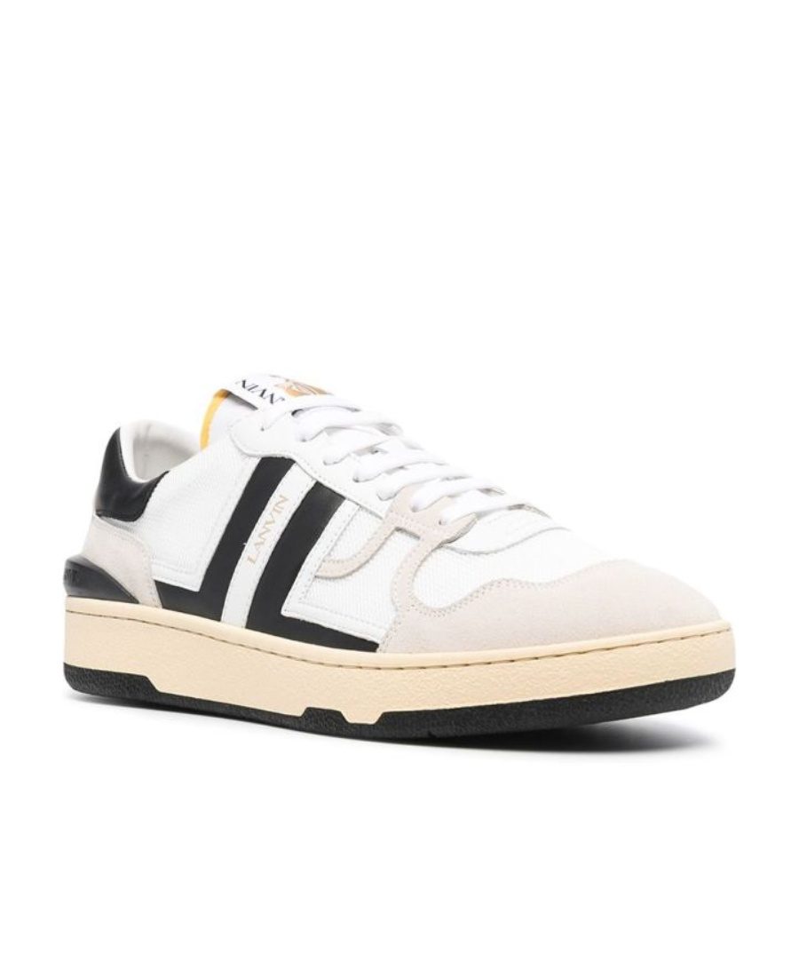 Lanvin Clay White Leather Blend Sneakers In White