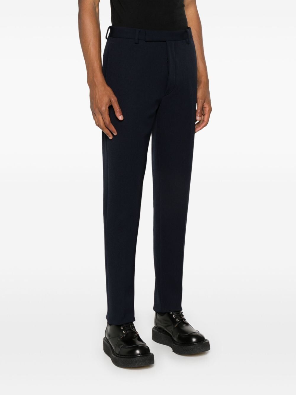 Prada Pressed-crease Trousers In Blue