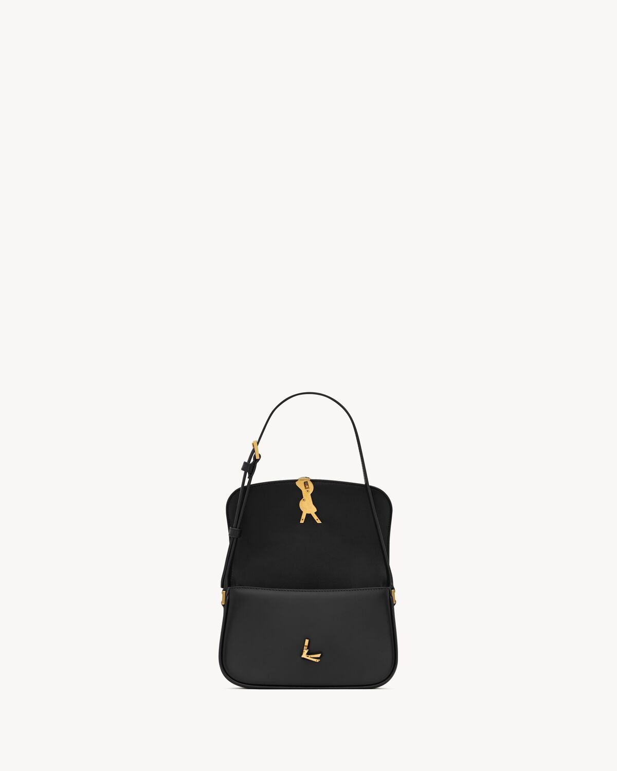 Saint Laurent Mini Leather Solferino Satchel In Black