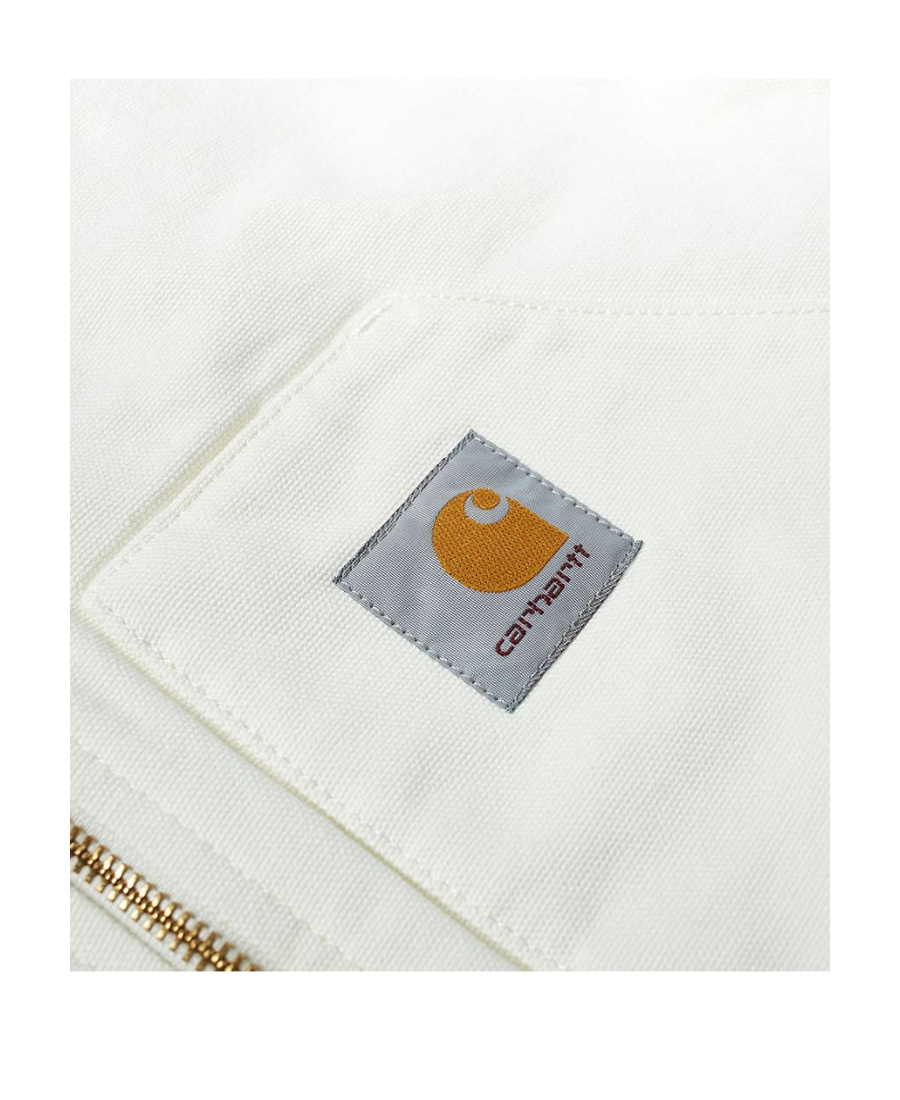 Carhartt Vest With Patch Pockets And Ribbed Collar In White