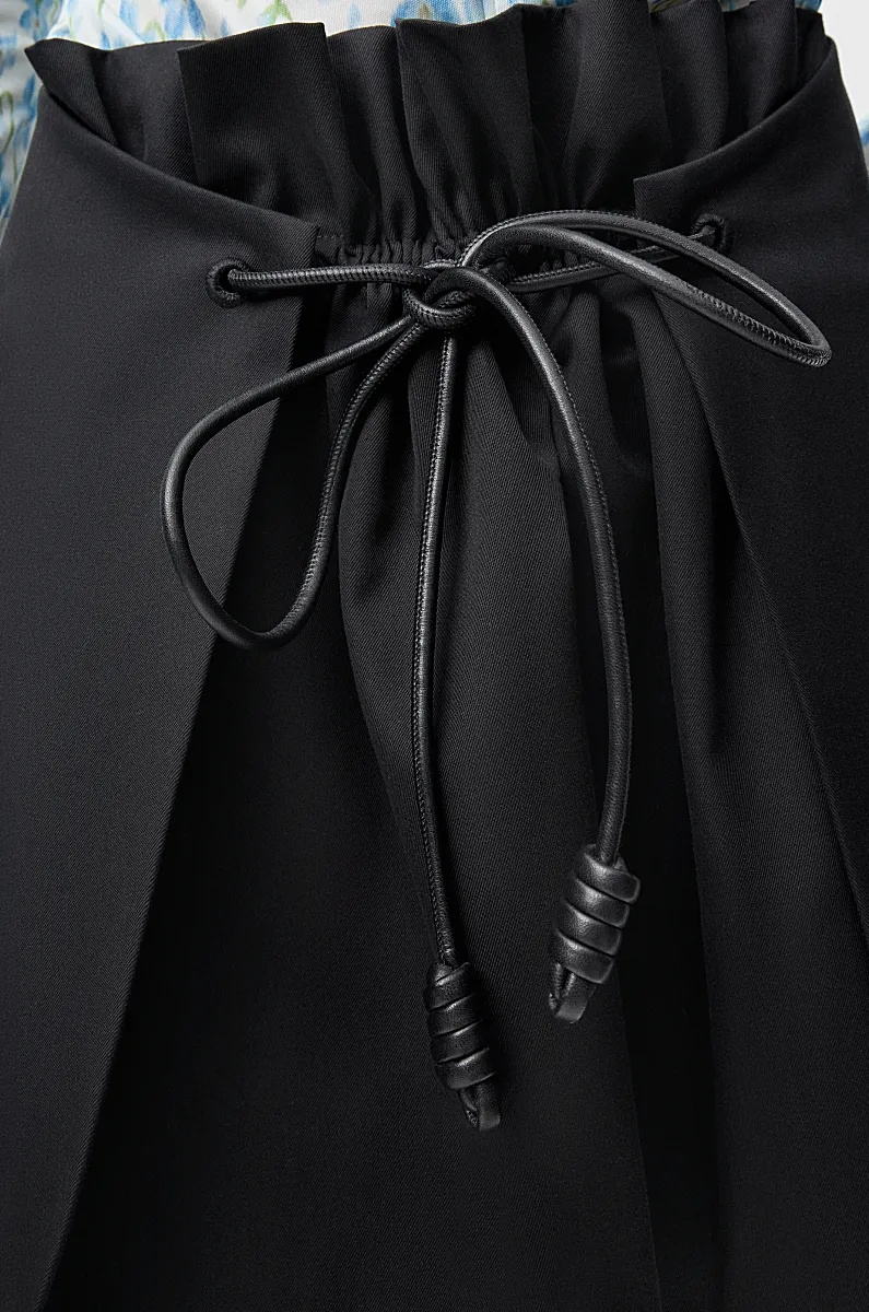 Loewe Cotton And Silk Gabardine Skirt Trousers Black In Black