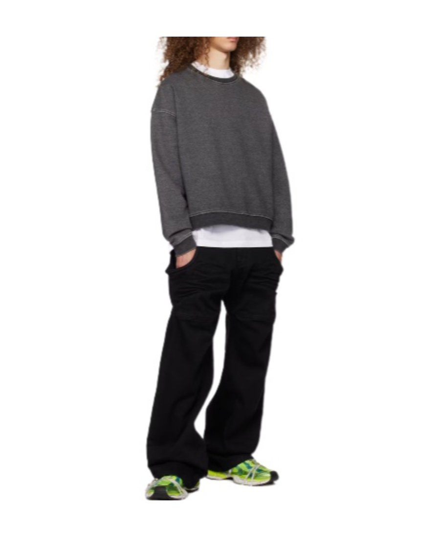 We11 Done Faded Round-necked Sweater In Black