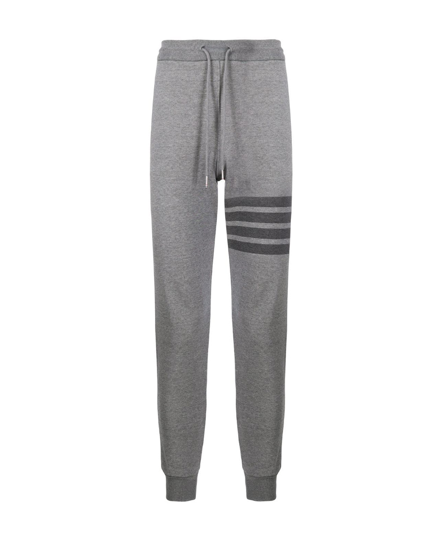 Thom Browne Tonal 4-bar Loopback Track Pants In Gray