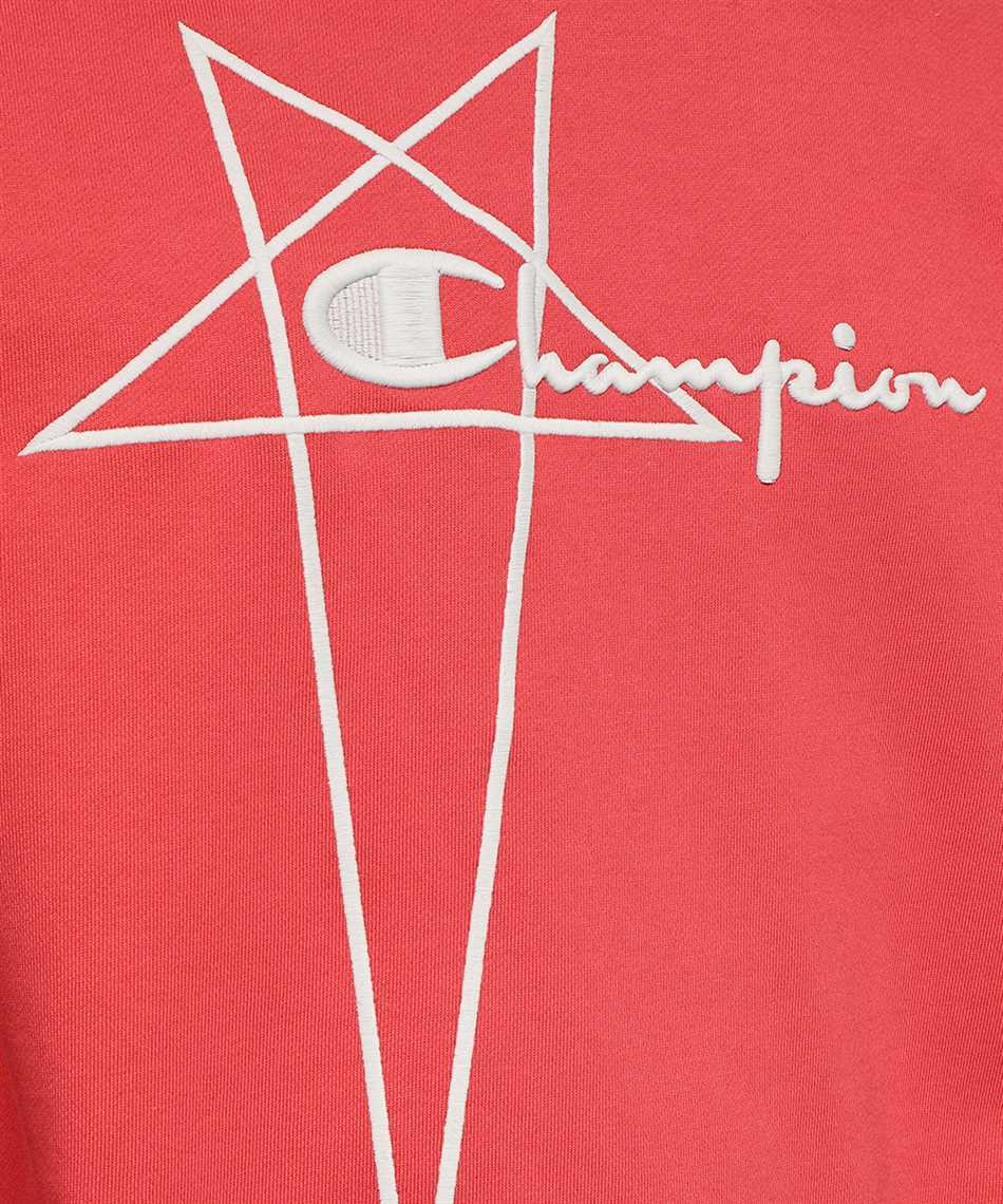 Rick Owens Crew-neck Cotton Sweatshirt Graphic Print In Red