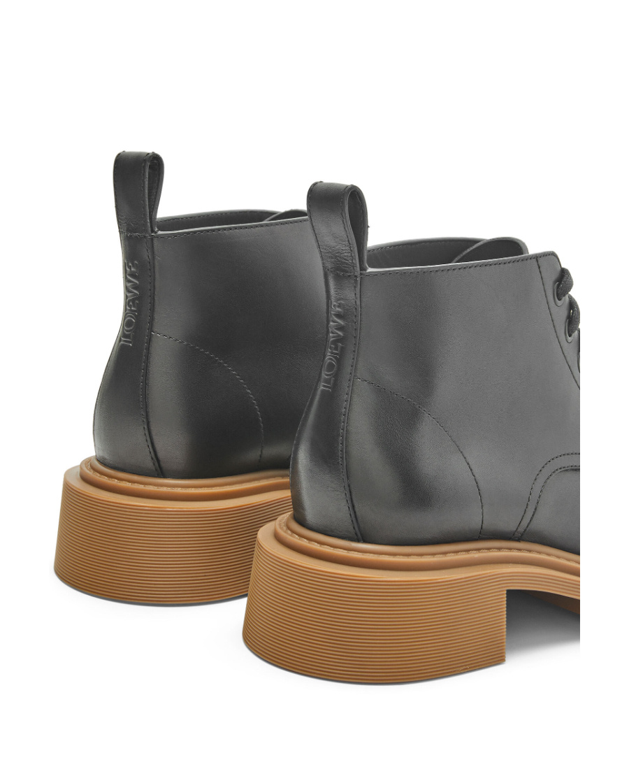 Loewe Logo-laced Short Boots In Black