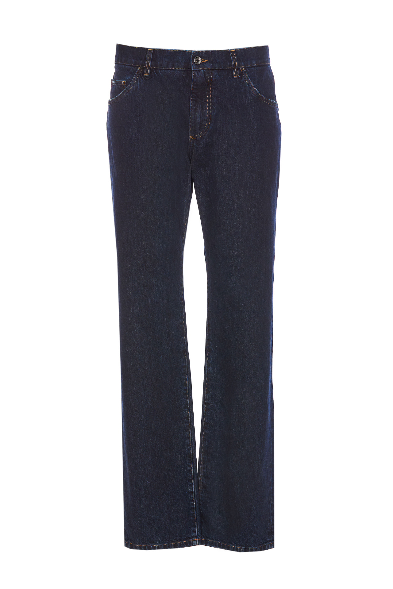 Dolce & Gabbana Denim Pants With 5 Pockets And Contrast Stitching In Black