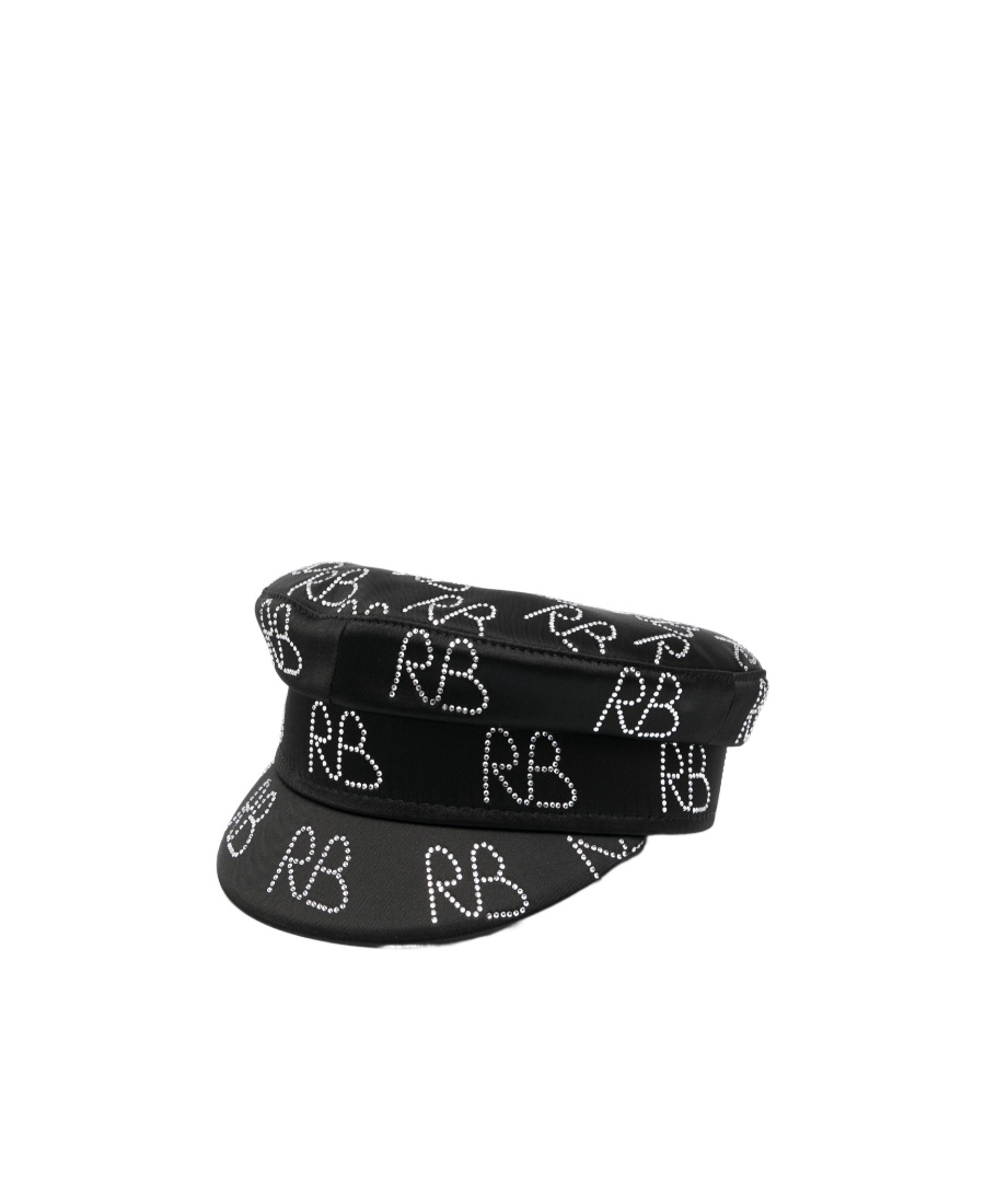 Ruslan Baginskiy Crystal-embellished Baker Boy Hat In Black