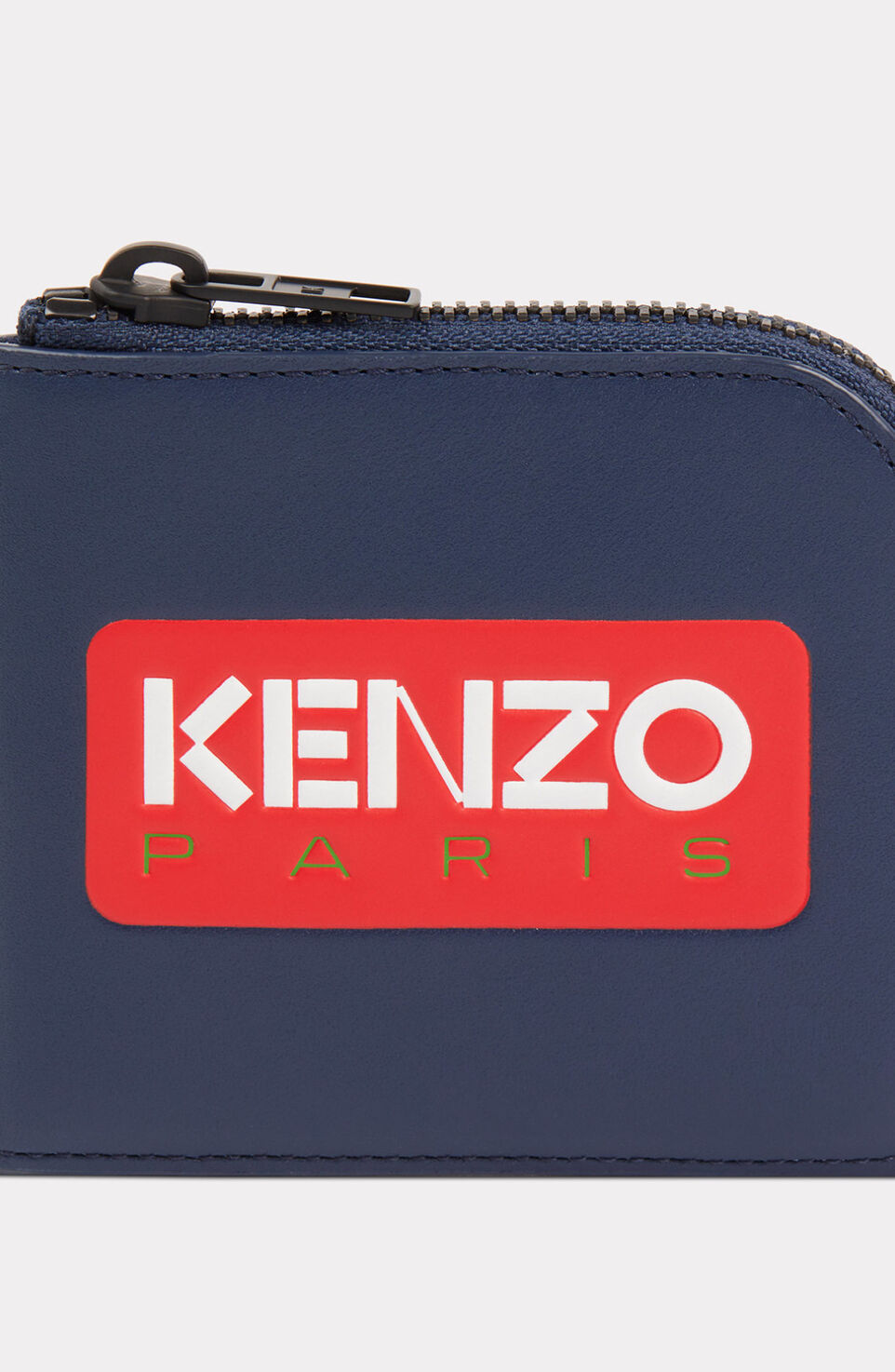 Kenzo Logo-print Zip-up Wallet In Blue