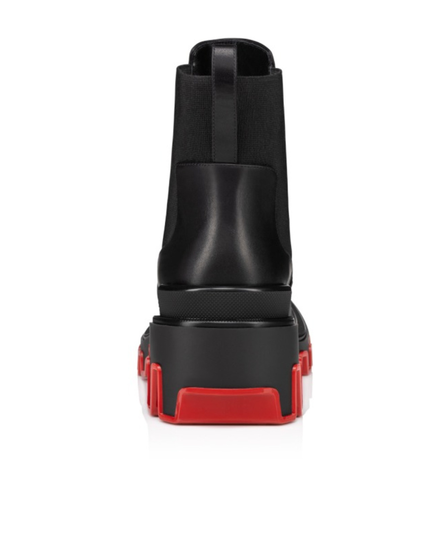 Christian Louboutin Marchacroche Black Leather Ankle Boots In Black