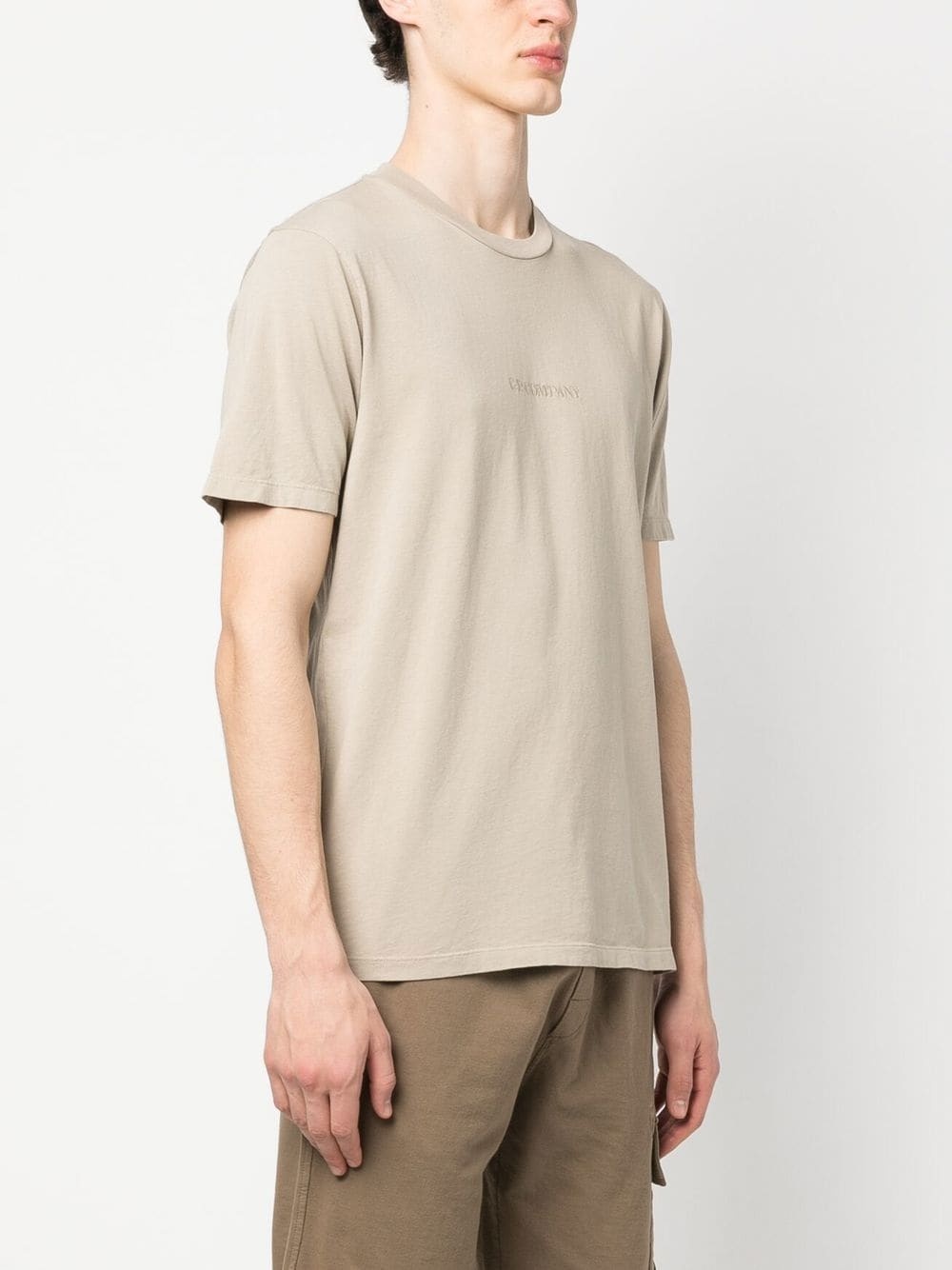 C.p. Company Embroidered-logo T-shirt In Nude