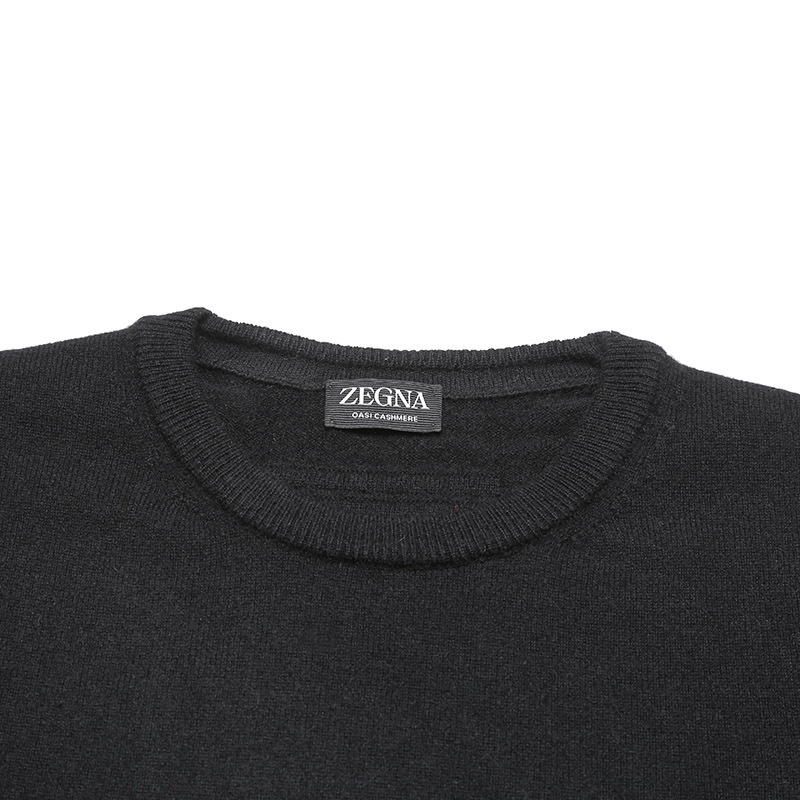 Zegna Long-sleeved Sweater In Black