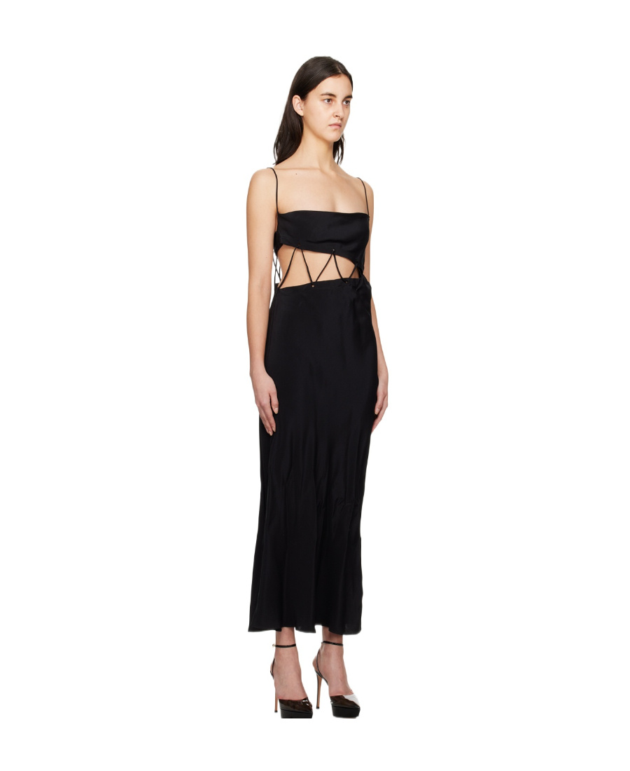 Christopher Esber Black Disconnect Midi Dress In Black