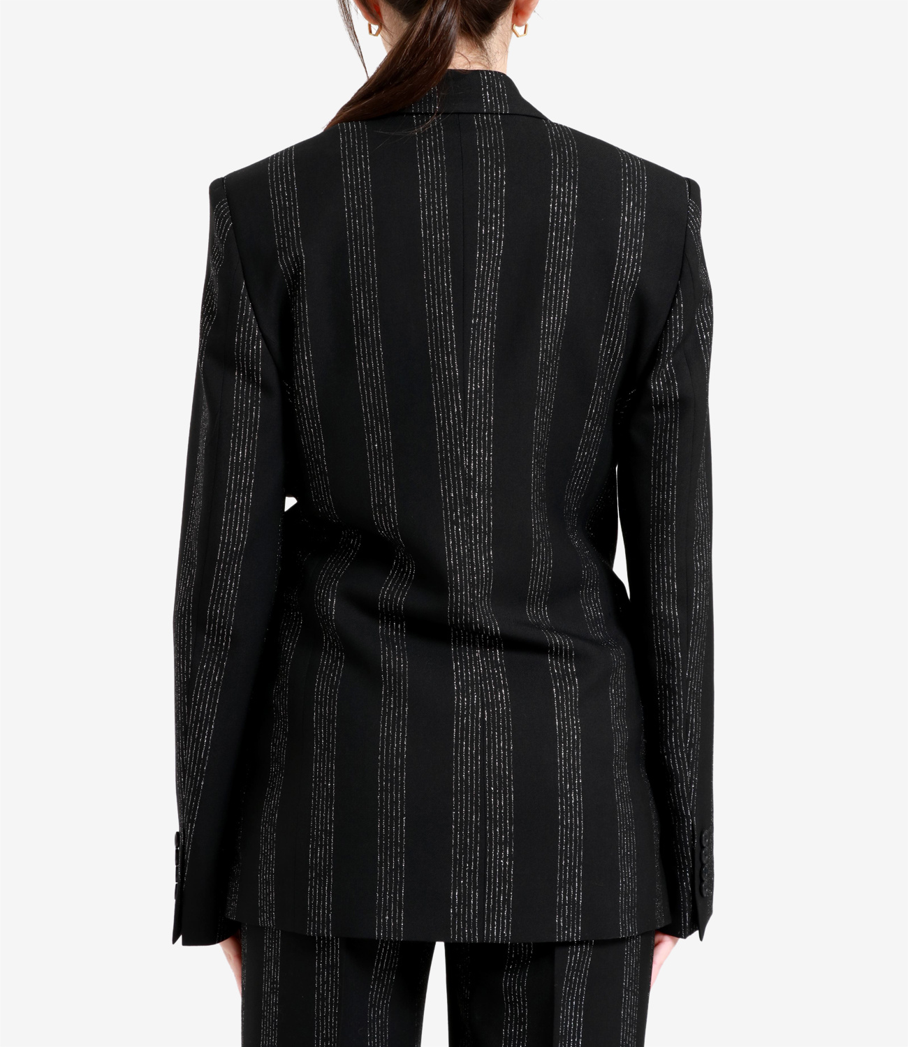 Msgm Striped Single-breasted Blazer In Black