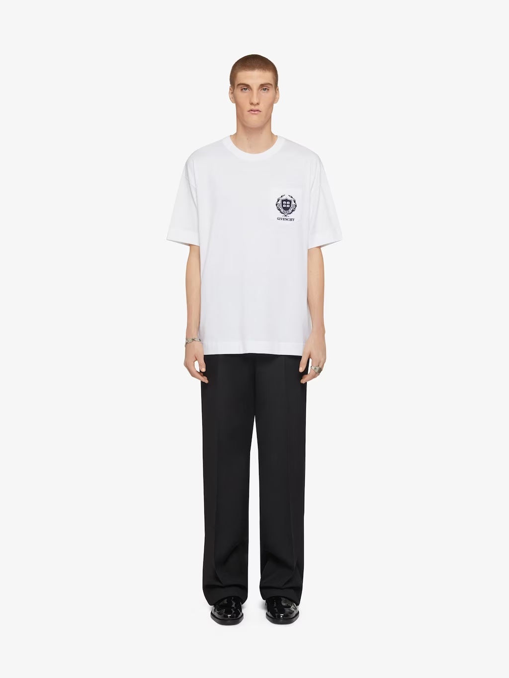 Givenchy Casual Short Sleeve Front Pocket Base In White