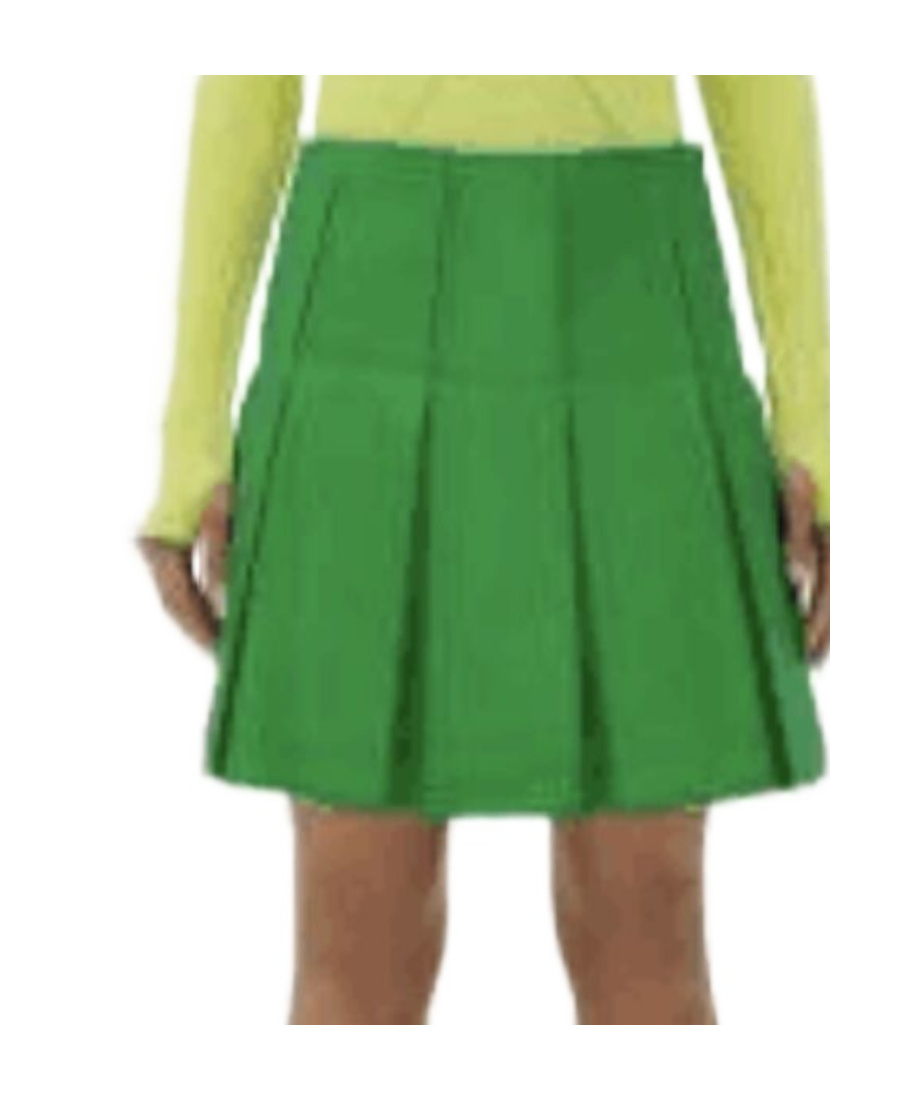 Bottega Veneta Green Leather Skirt In Green