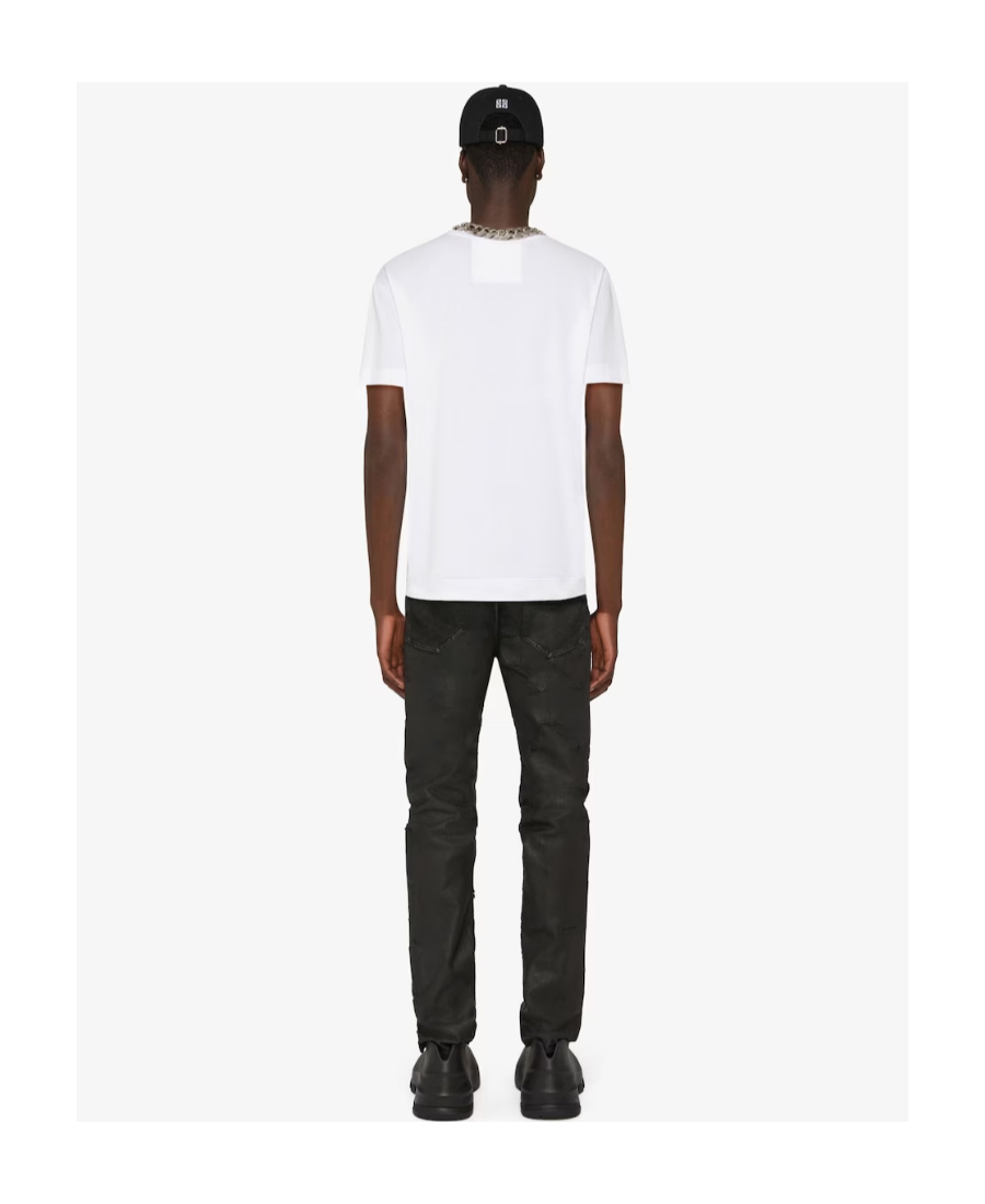 Givenchy 4g-embroidered Cotton T-shirt In White