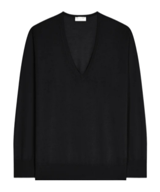 Shop Dries Van Noten V-neck Wool Sweater In Black