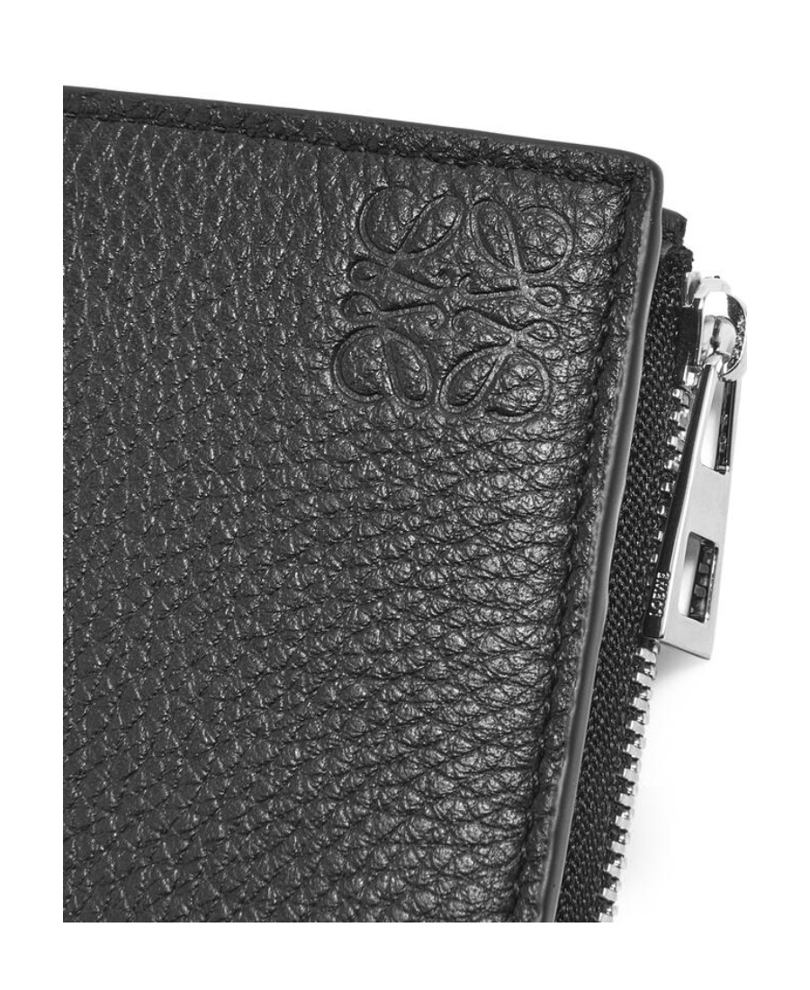 Loewe Compact Wallet In Soft Grained Calfskin In Black